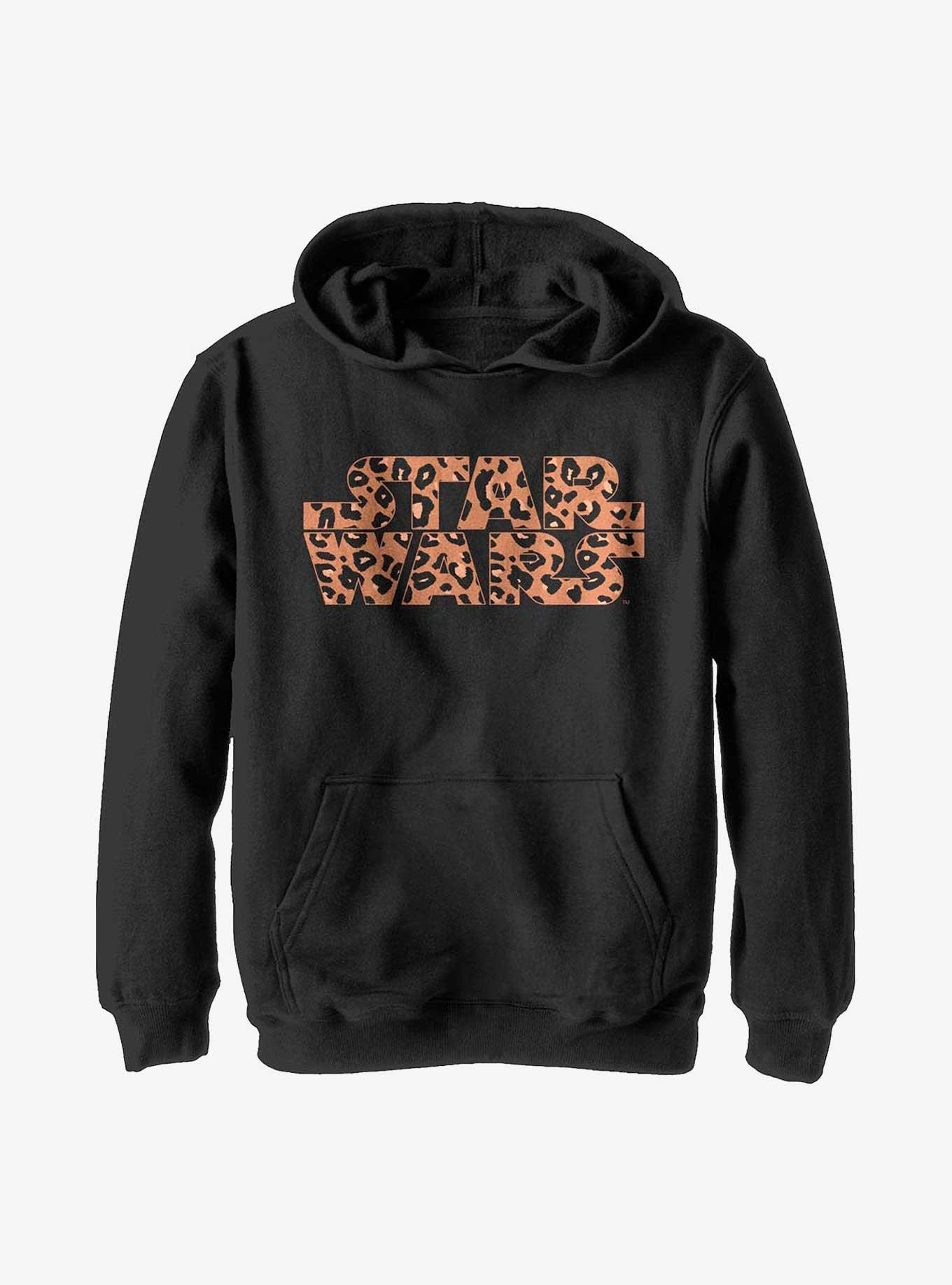 Star Wars Logo Cheetah Fill Youth Hoodie, BLACK, hi-res