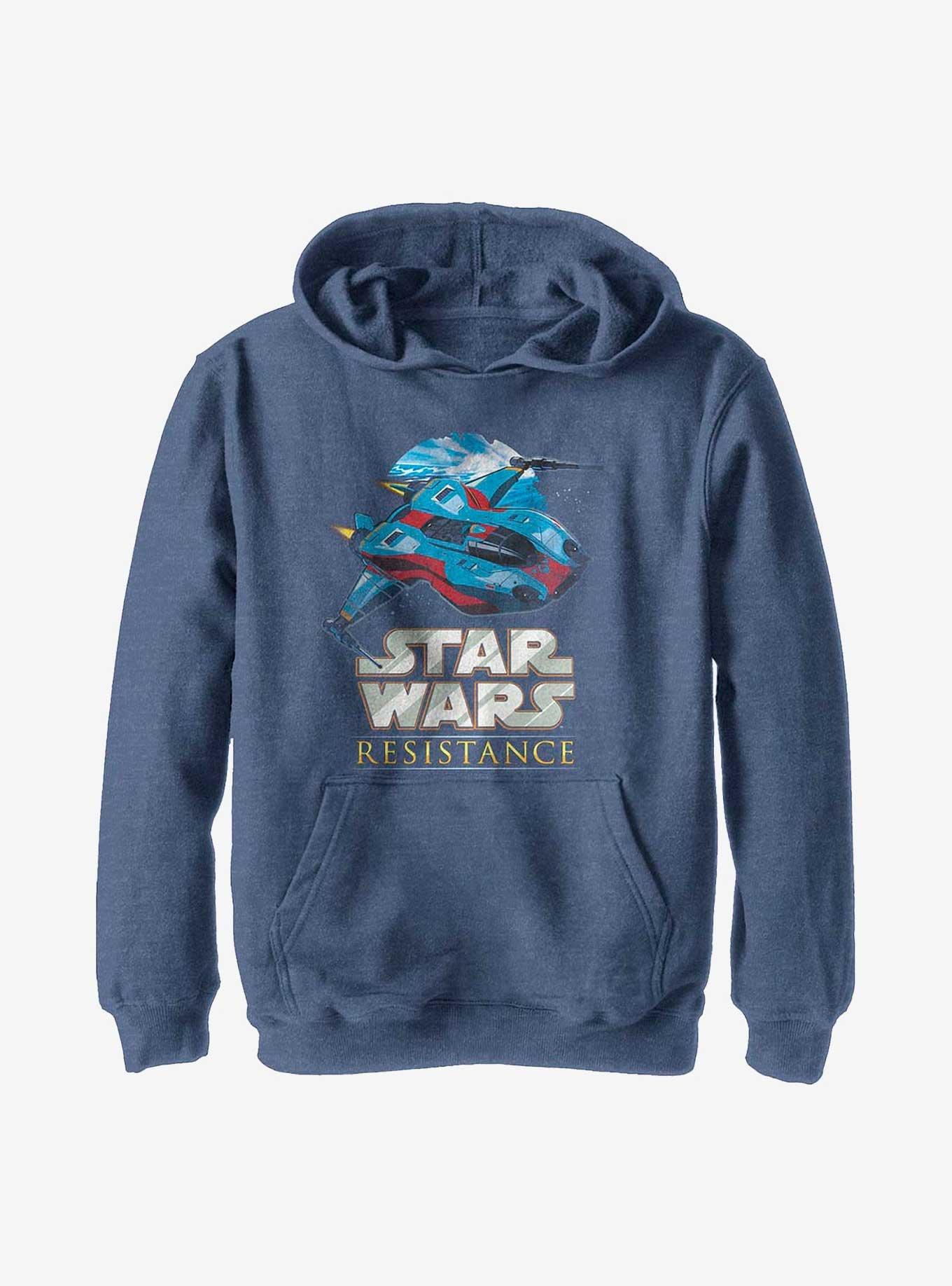 Star Wars Resistance Ship Youth Hoodie, NAVY HTR, hi-res
