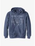 Star Wars Villain Holiday Lineart Youth Hoodie, NAVY HTR, hi-res