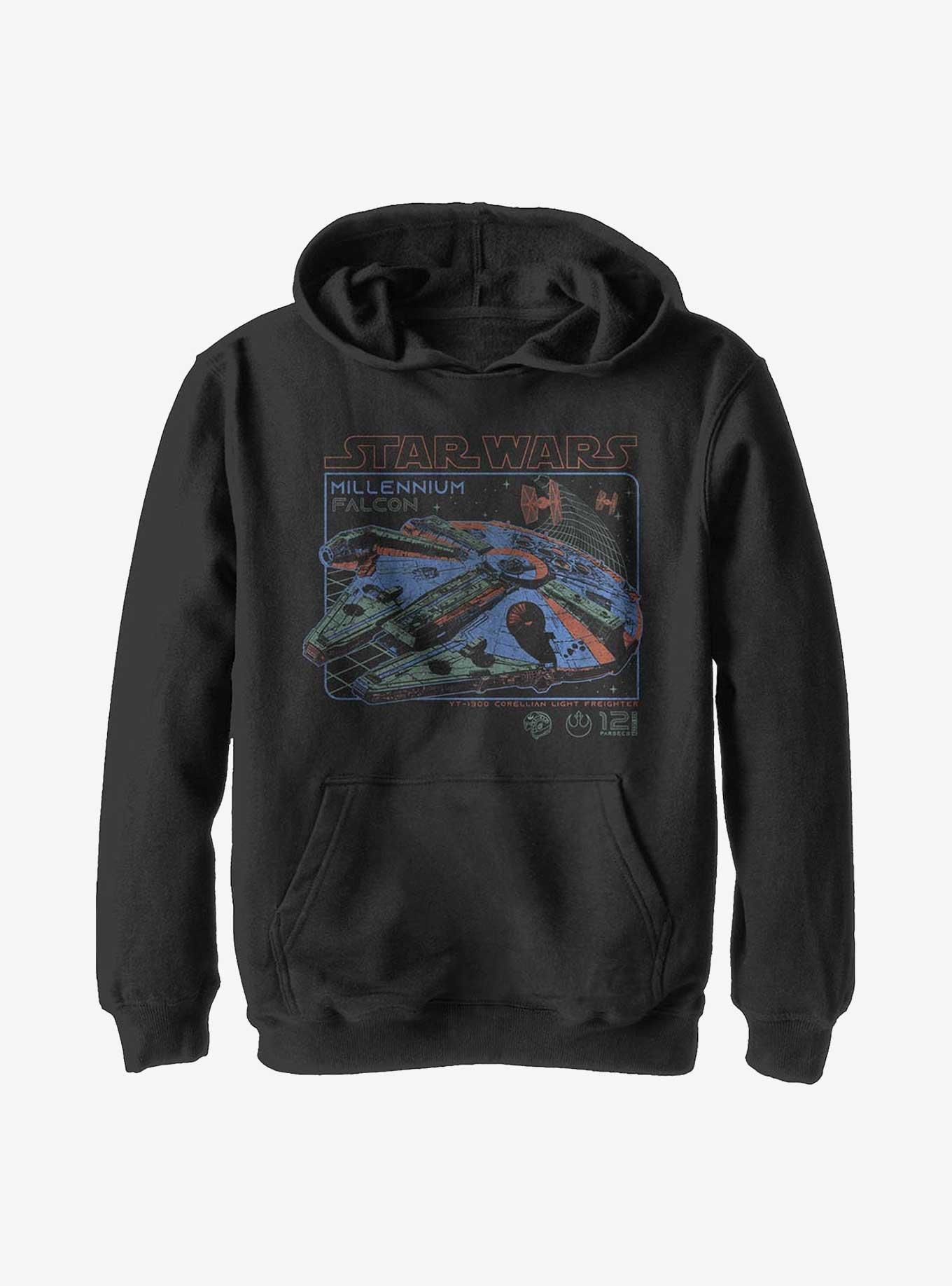 Star Wars Millennium Blue Print Youth Hoodie, BLACK, hi-res