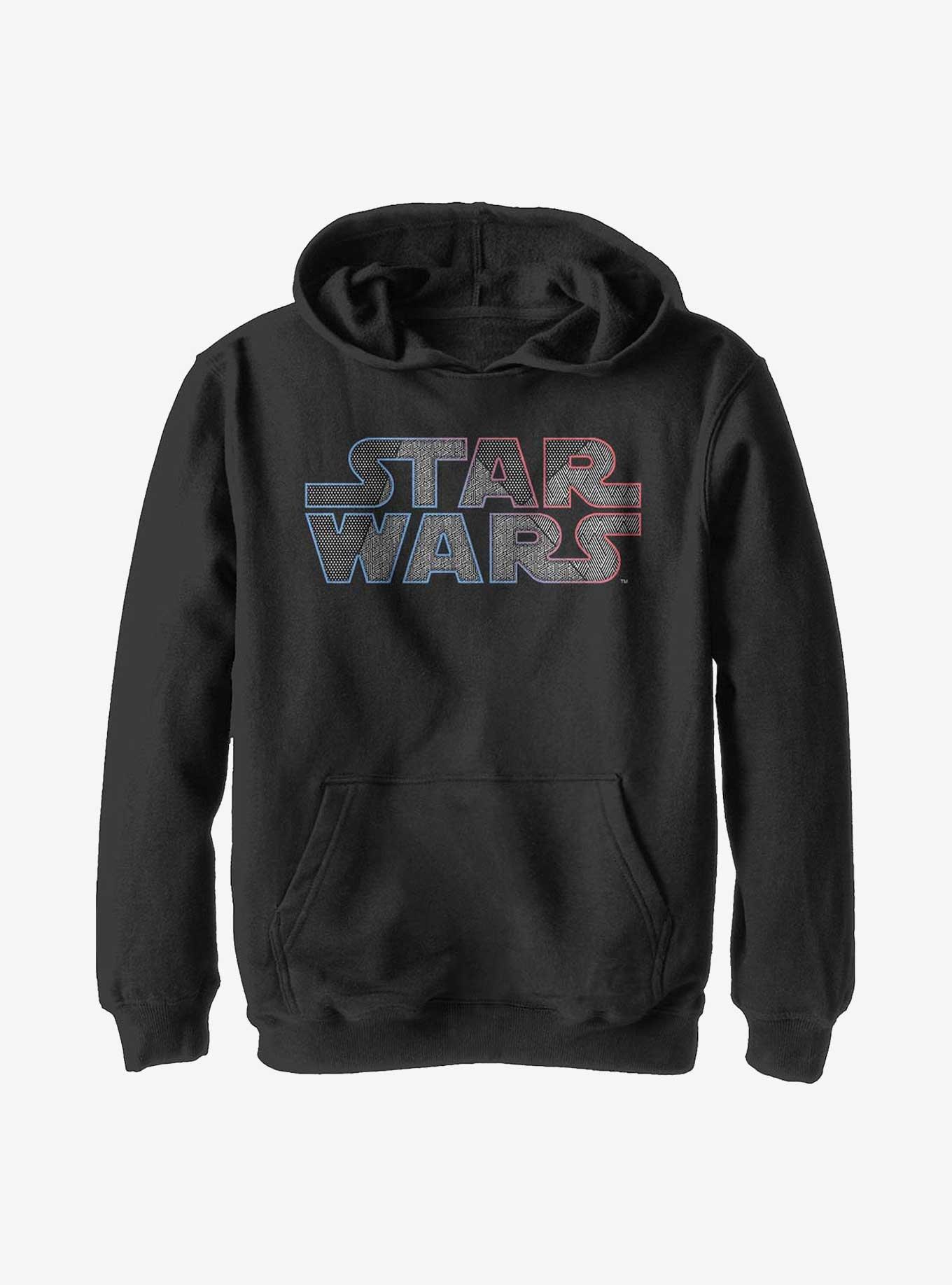 Star Wars Textured Logo Youth Hoodie, BLACK, hi-res