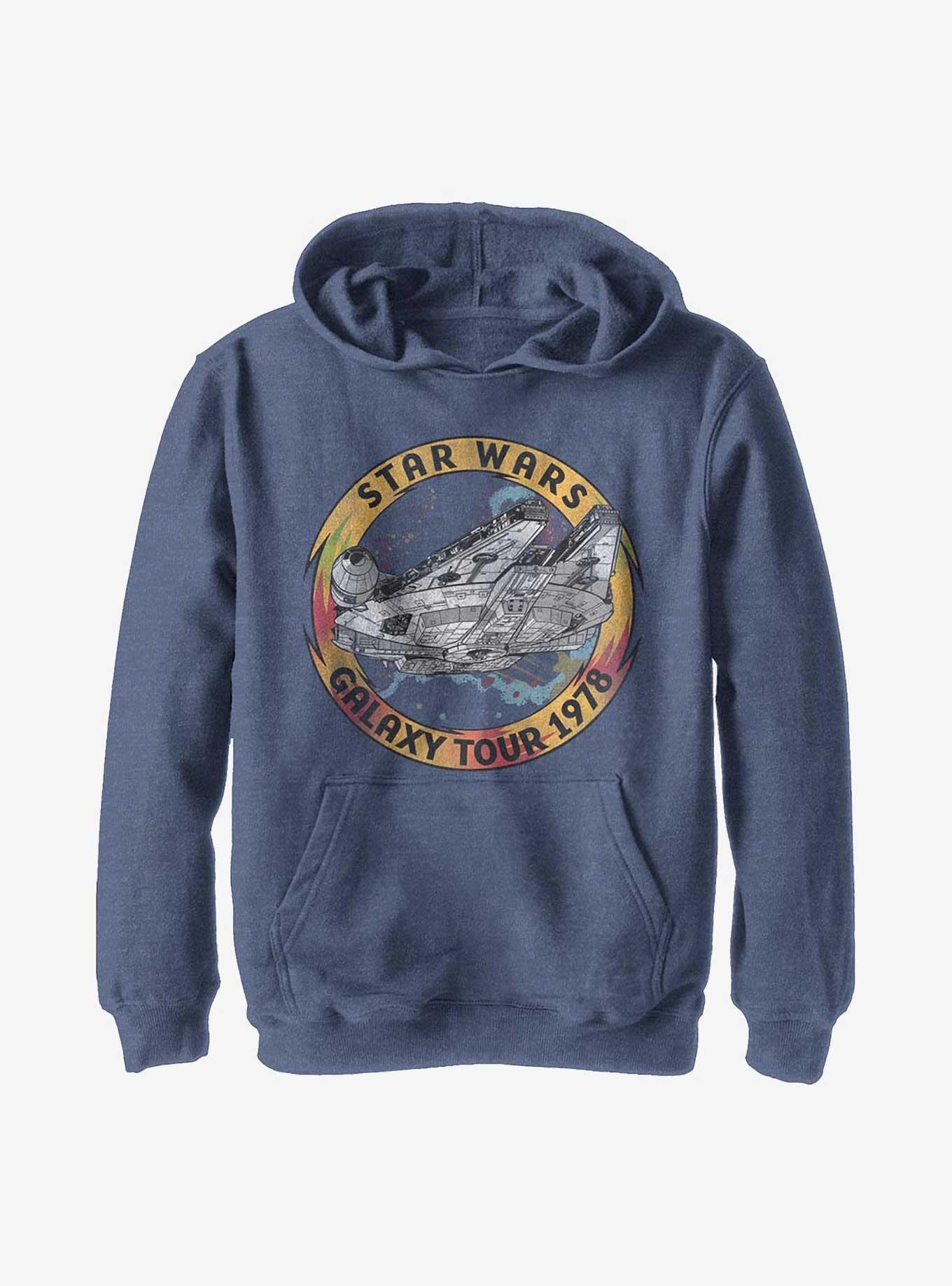 Star Wars Episode IX: The Rise Of Skywalker Galaxy Tour Youth Hoodie, NAVY HTR, hi-res