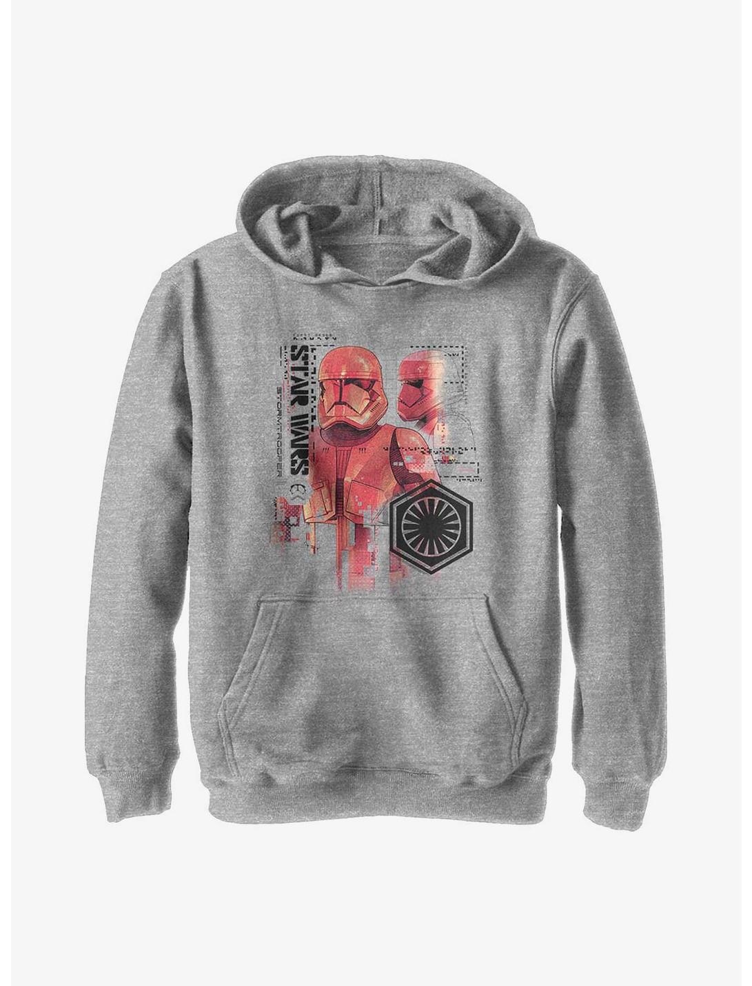 Star Wars Episode IX: The Rise Of Skywalker Red Trooper Schematic Youth Hoodie, ATH HTR, hi-res
