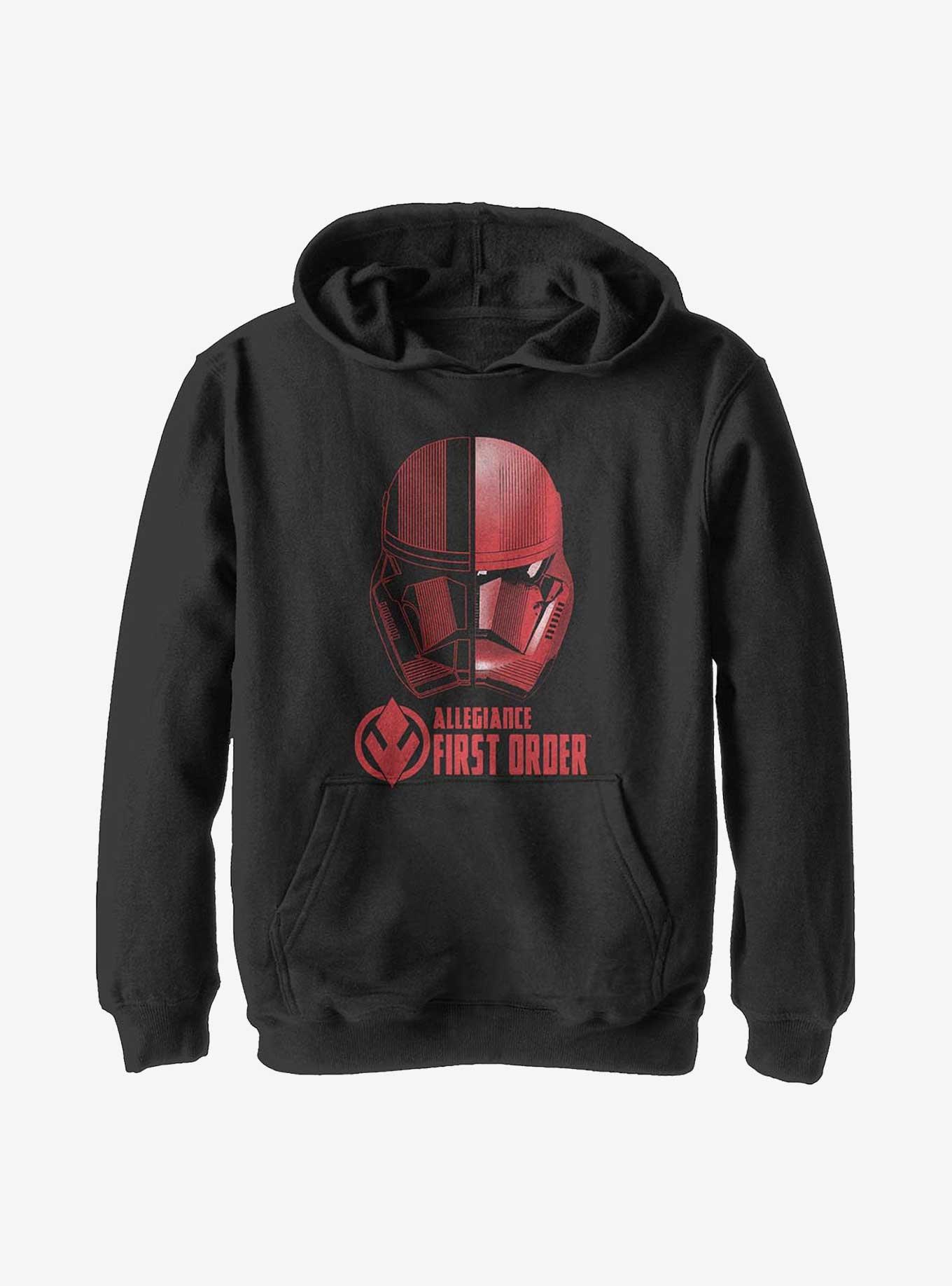 Star Wars Episode IX: The Rise Of Skywalker Split Sith Trooper Youth Hoodie, BLACK, hi-res