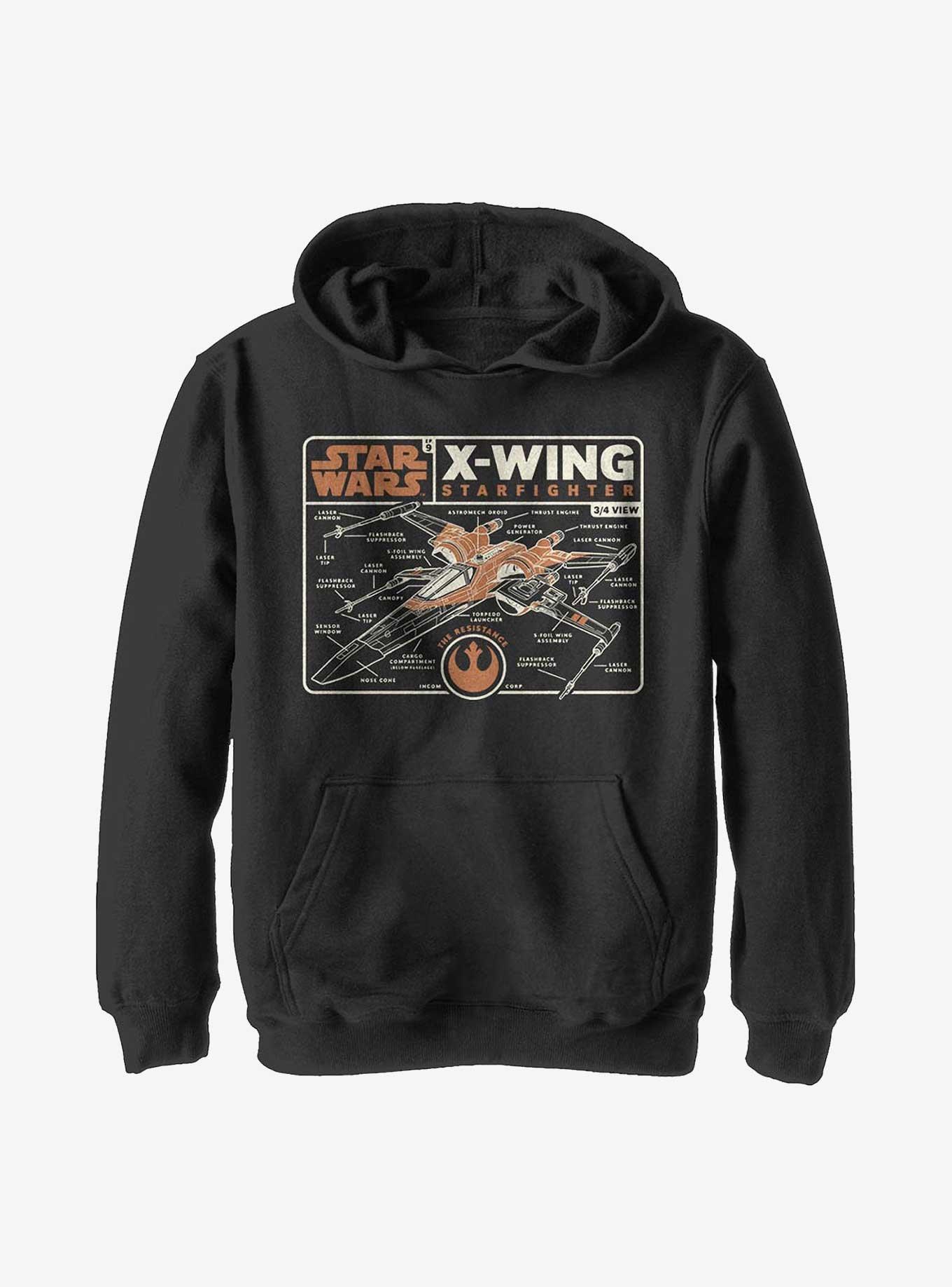 Star Wars Episode IX: The Rise Of Skywalker Starfigher Schematic Youth Hoodie, , hi-res