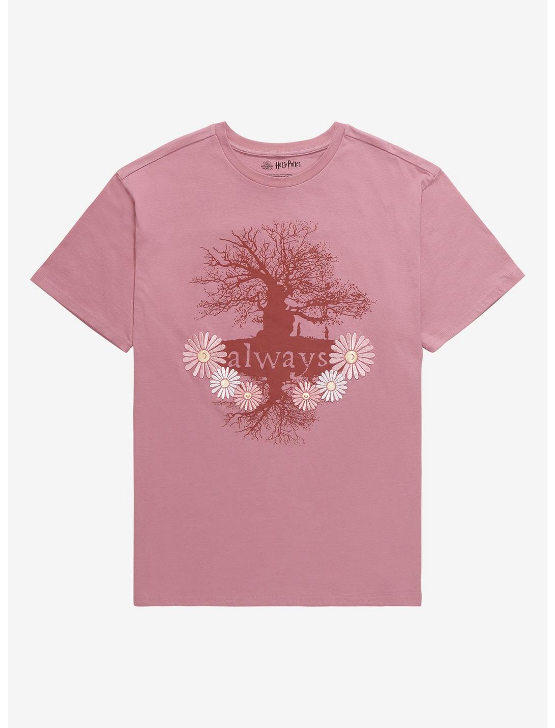 Harry Potter Always Floral T-Shirt - BoxLunch Exclusive, PURPLE, hi-res