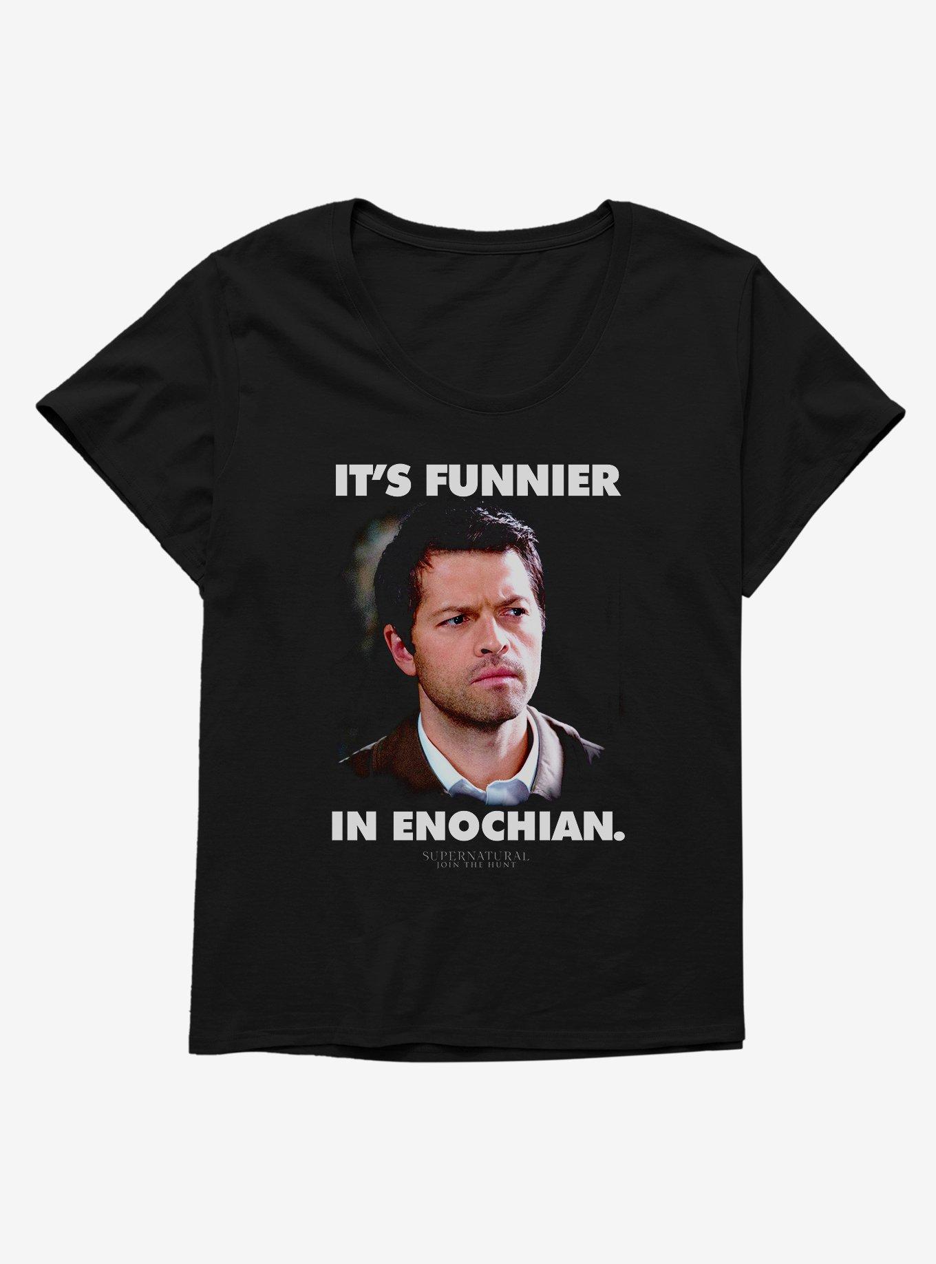 Supernatural Funnier In Enochian Girls Plus Size T-Shirt, BLACK, hi-res