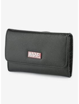 Marvel Comics Red Brick Metal Emblem Flap Wallet Black, , hi-res