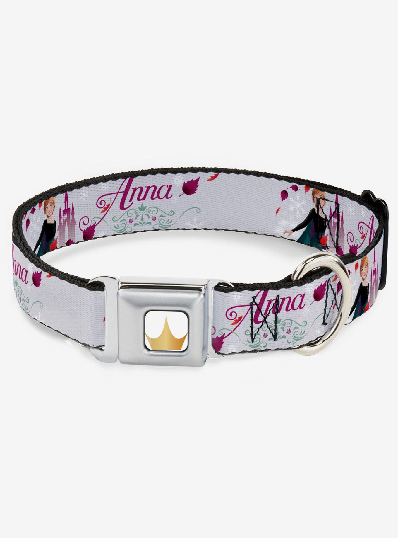 Disney Frozen Anna Castle With Flowers Seatbelt Dog Collar