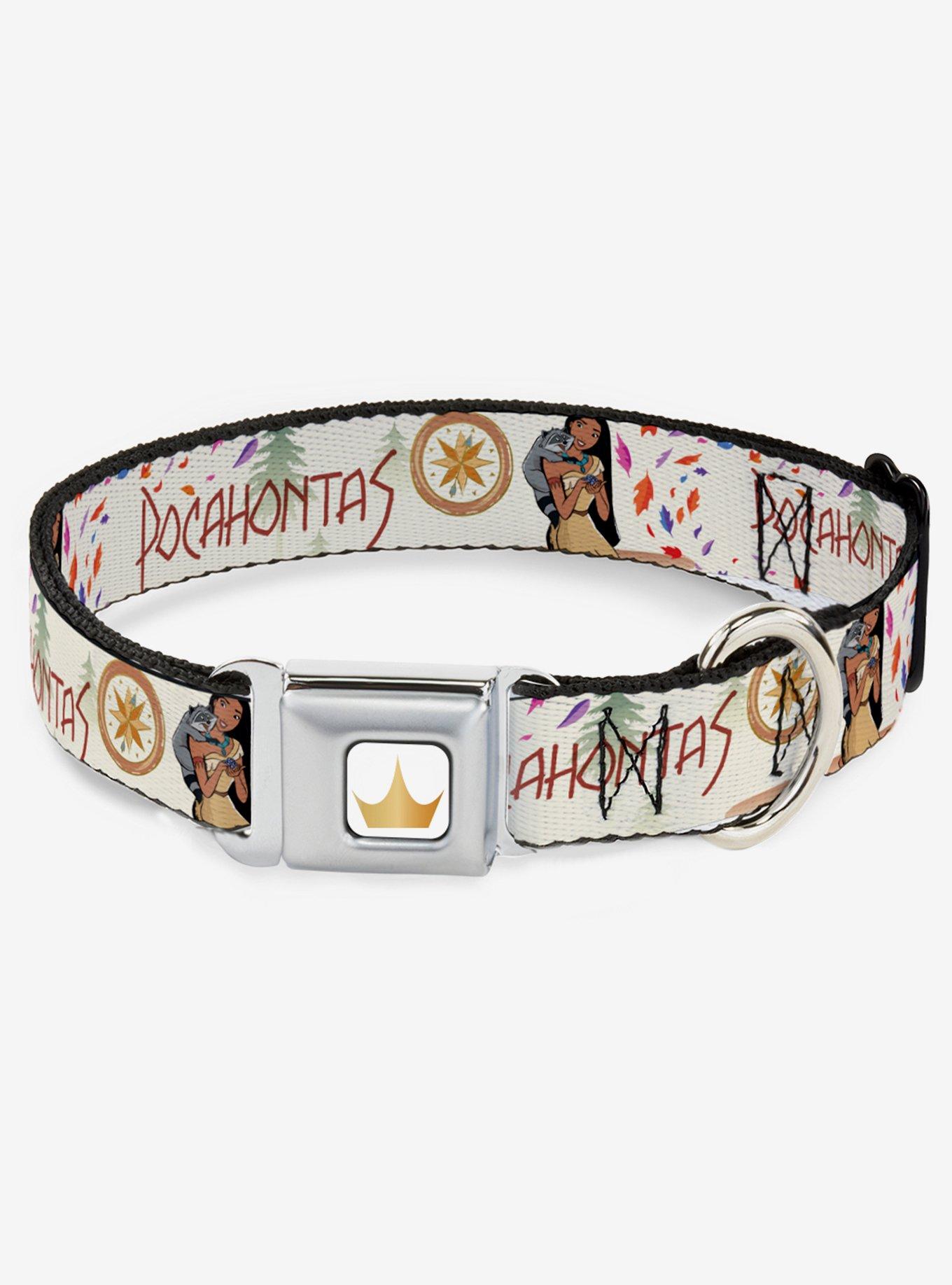 Disney Pocahontas Pocahontas And Meeko Compass Seatbelt Dog Collar, BROWN, hi-res