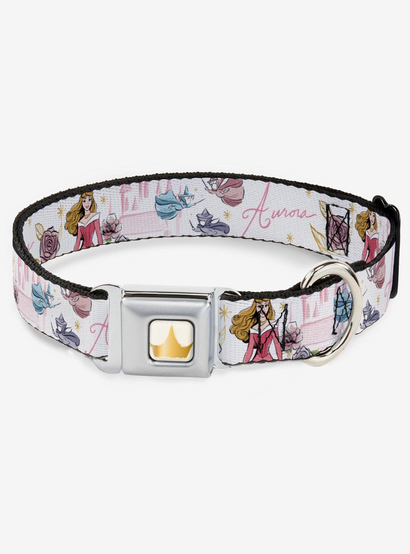 Disney Sleeping Beauty Aurora And Fairy Godmothers Seatbelt Dog Collar, , hi-res