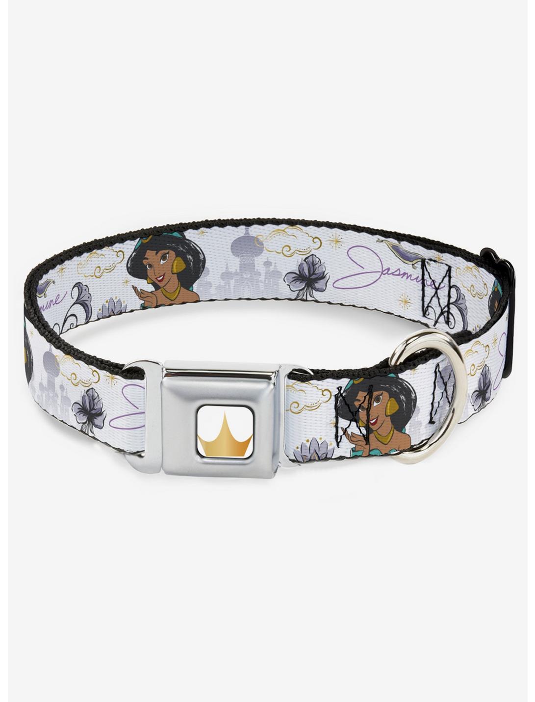 Disney Aladdin Jasmine Palace Flowers Seatbelt Dog Collar, PURPLE, hi-res