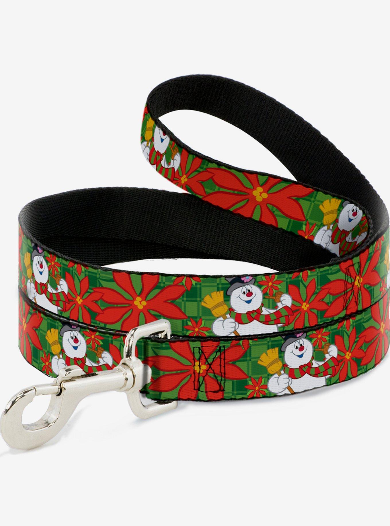 Frosty The Snowman Poinsetta Plaid Dog Leash, , hi-res