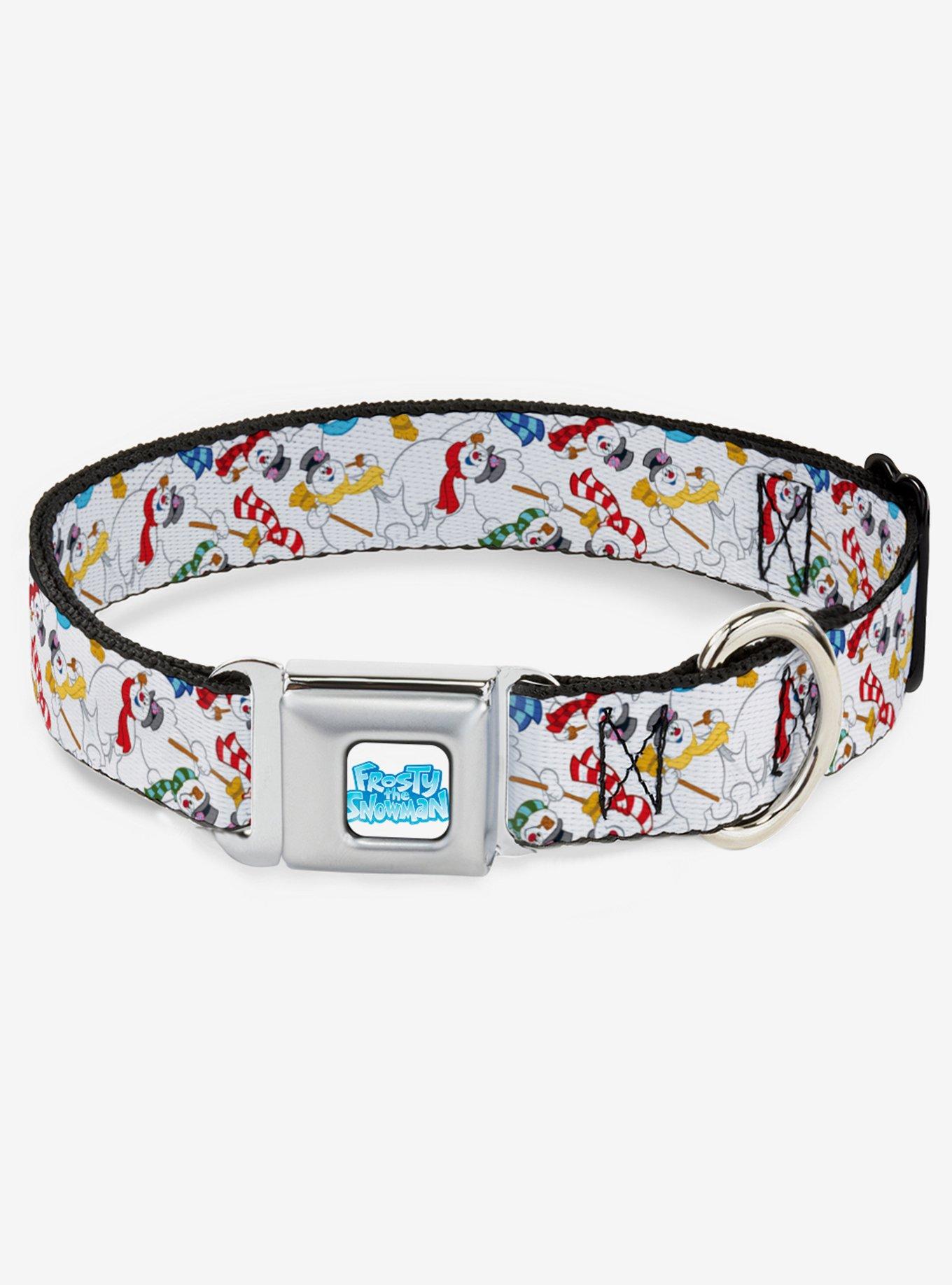 Frosty The Snowman Toss Print Seatbelt Dog Collar, , hi-res