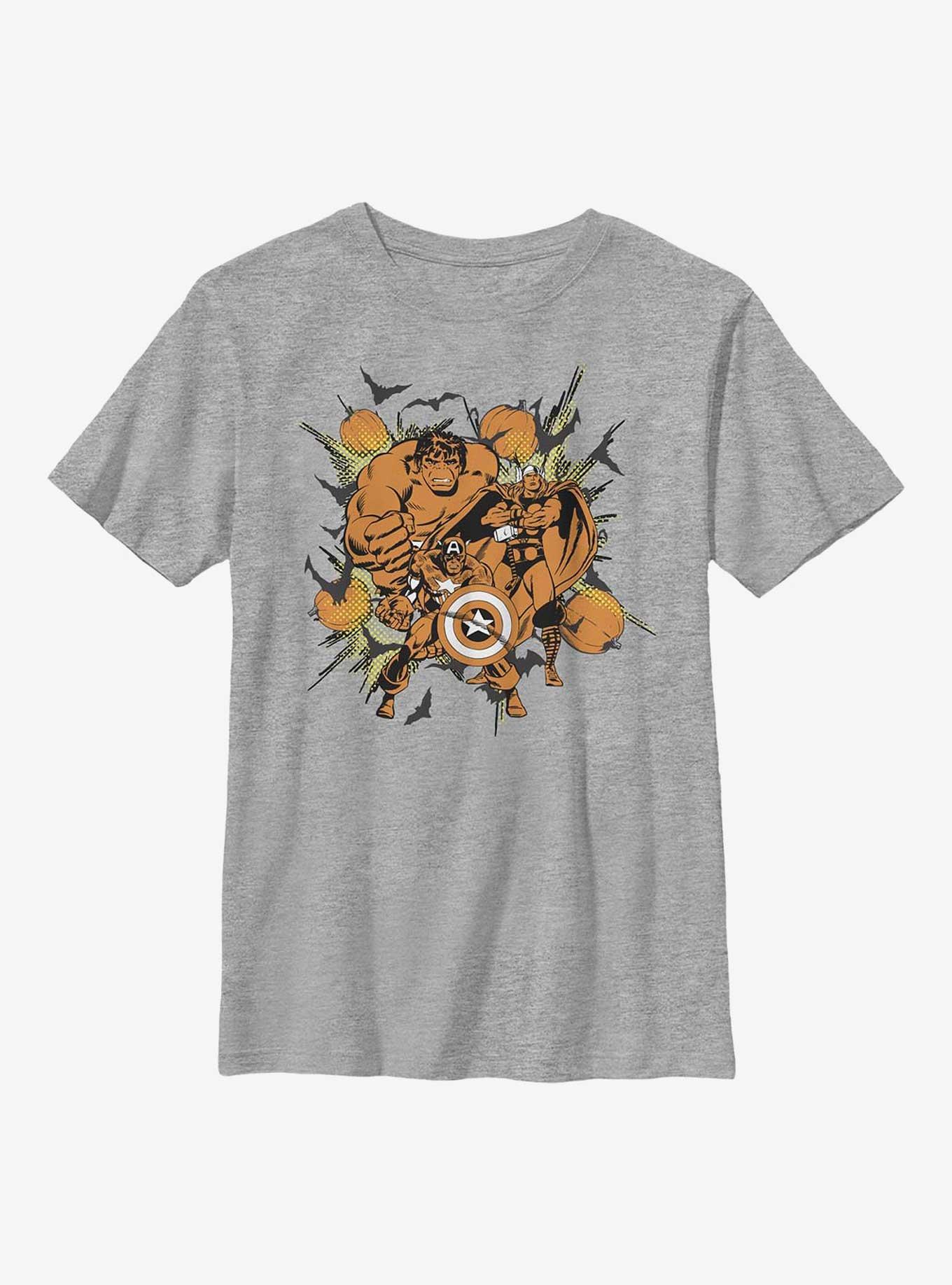 Marvel Avengers Group Pumpkin Youth T-Shirt, ATH HTR, hi-res