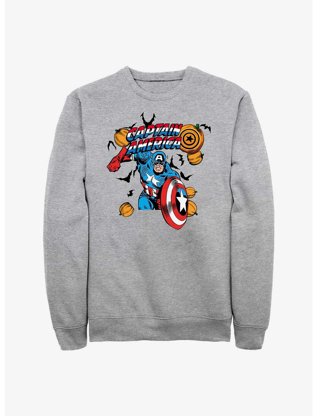 Marvel Captain America Pumpkins Sweatshirt, ATH HTR, hi-res