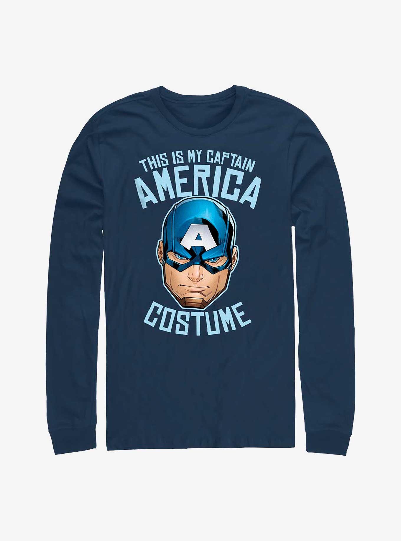 Marvel Captain America Costume Long Sleeve T Shirt BLUE BoxLunch