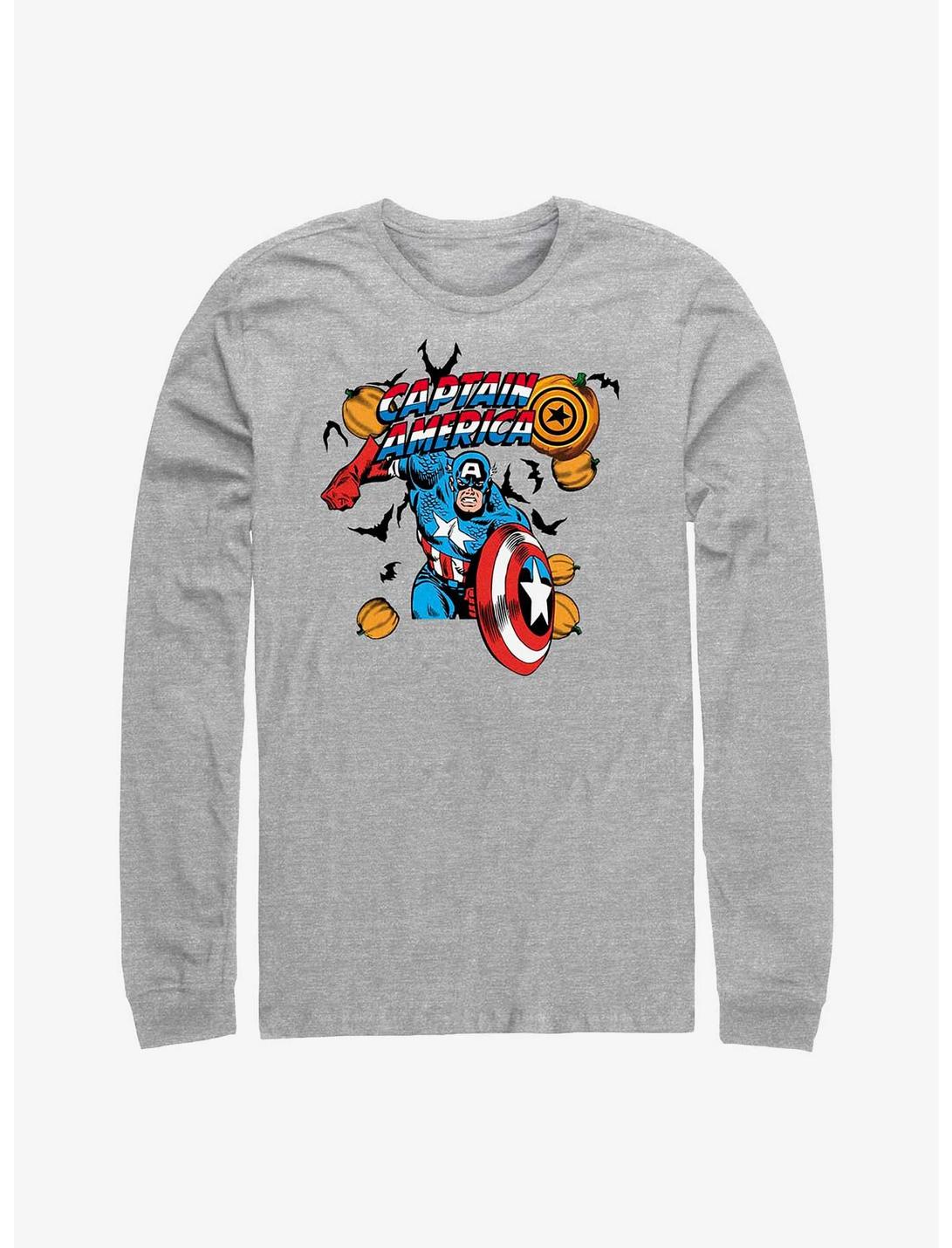 Marvel Captain America Pumpkins Long-Sleeve T-Shirt, ATH HTR, hi-res