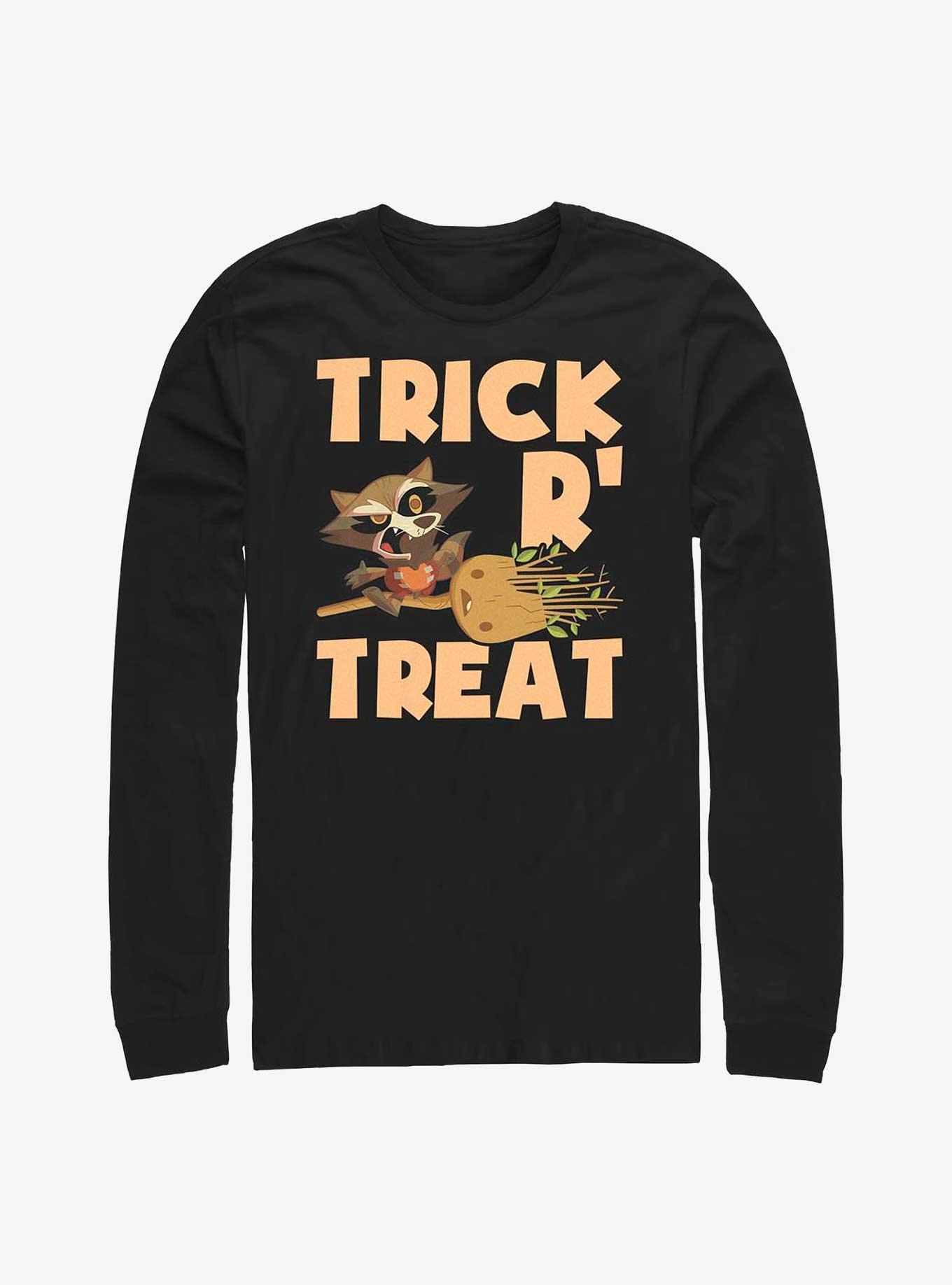 Marvel Guardians Of The Galaxy Rocket Groot Halloween Long-Sleeve T-Shirt, BLACK, hi-res