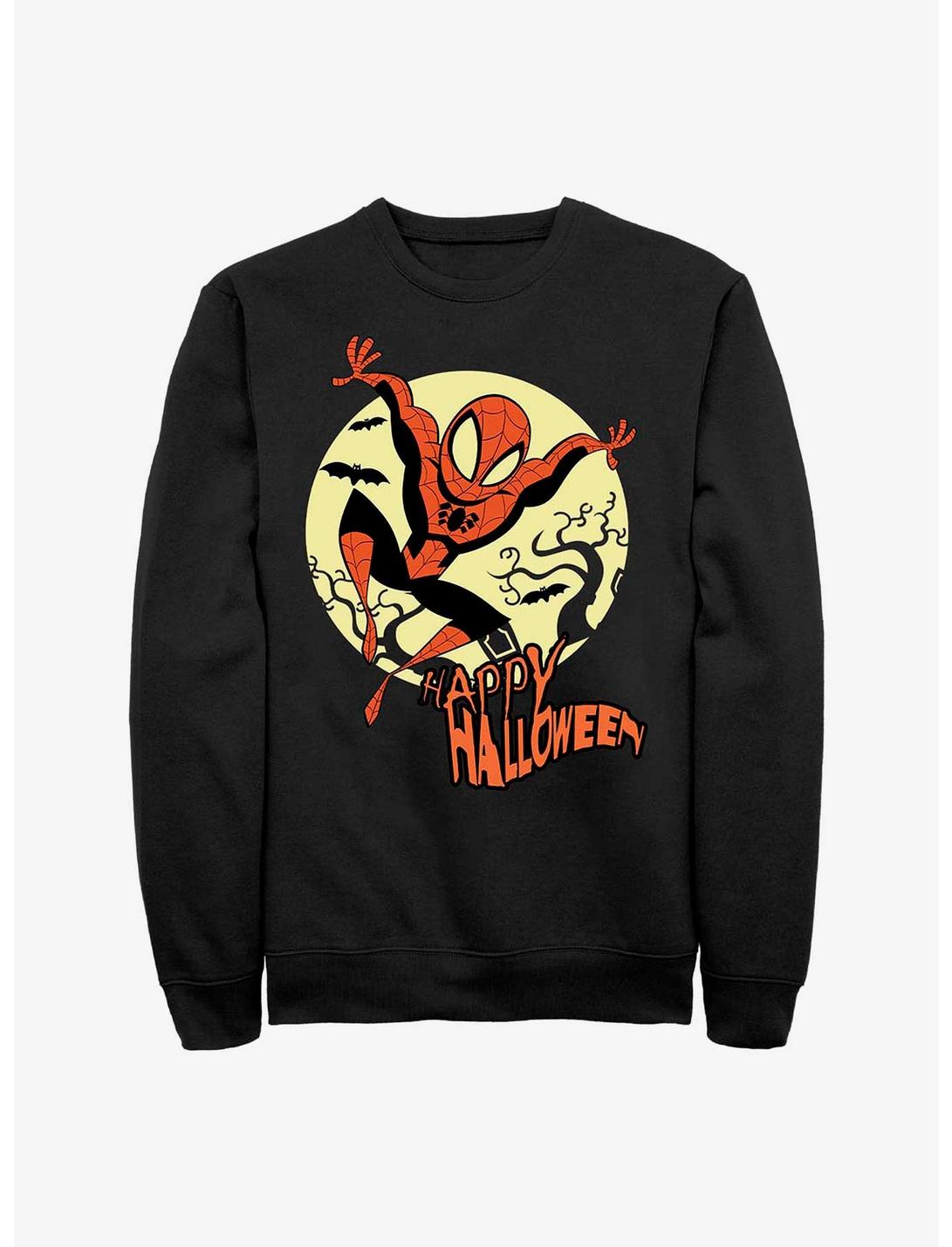 Marvel Spider-Man Halloween Moon Sweatshirt, BLACK, hi-res
