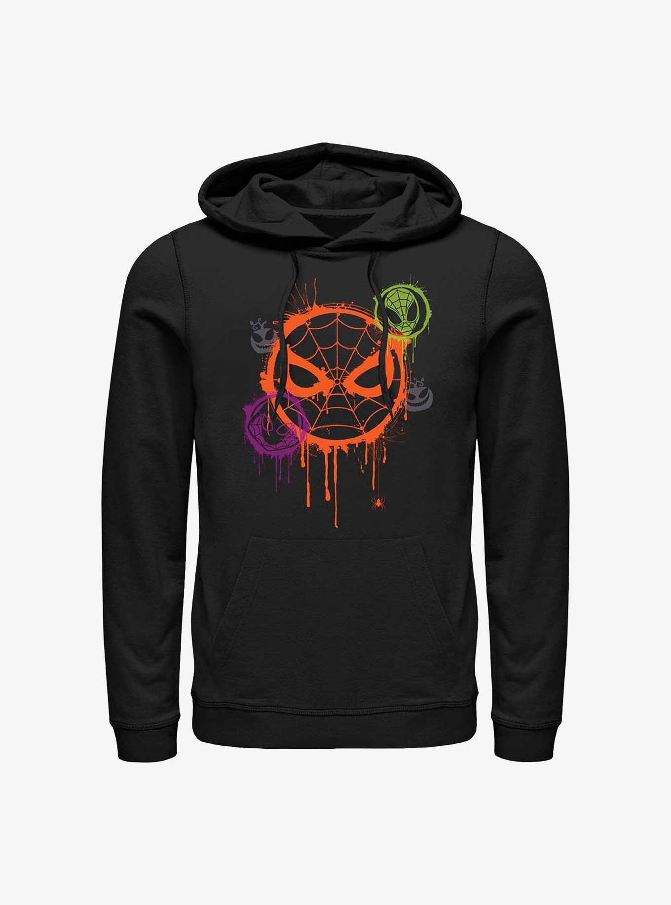 Marvel Spider-Man Spooky Spider Stencil Hoodie, BLACK, hi-res