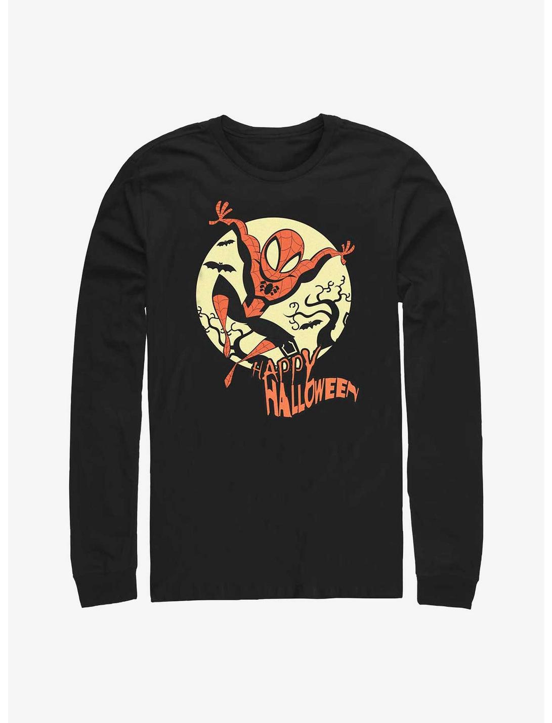 Marvel Spider-Man Halloween Moon Long-Sleeve T-Shirt, BLACK, hi-res
