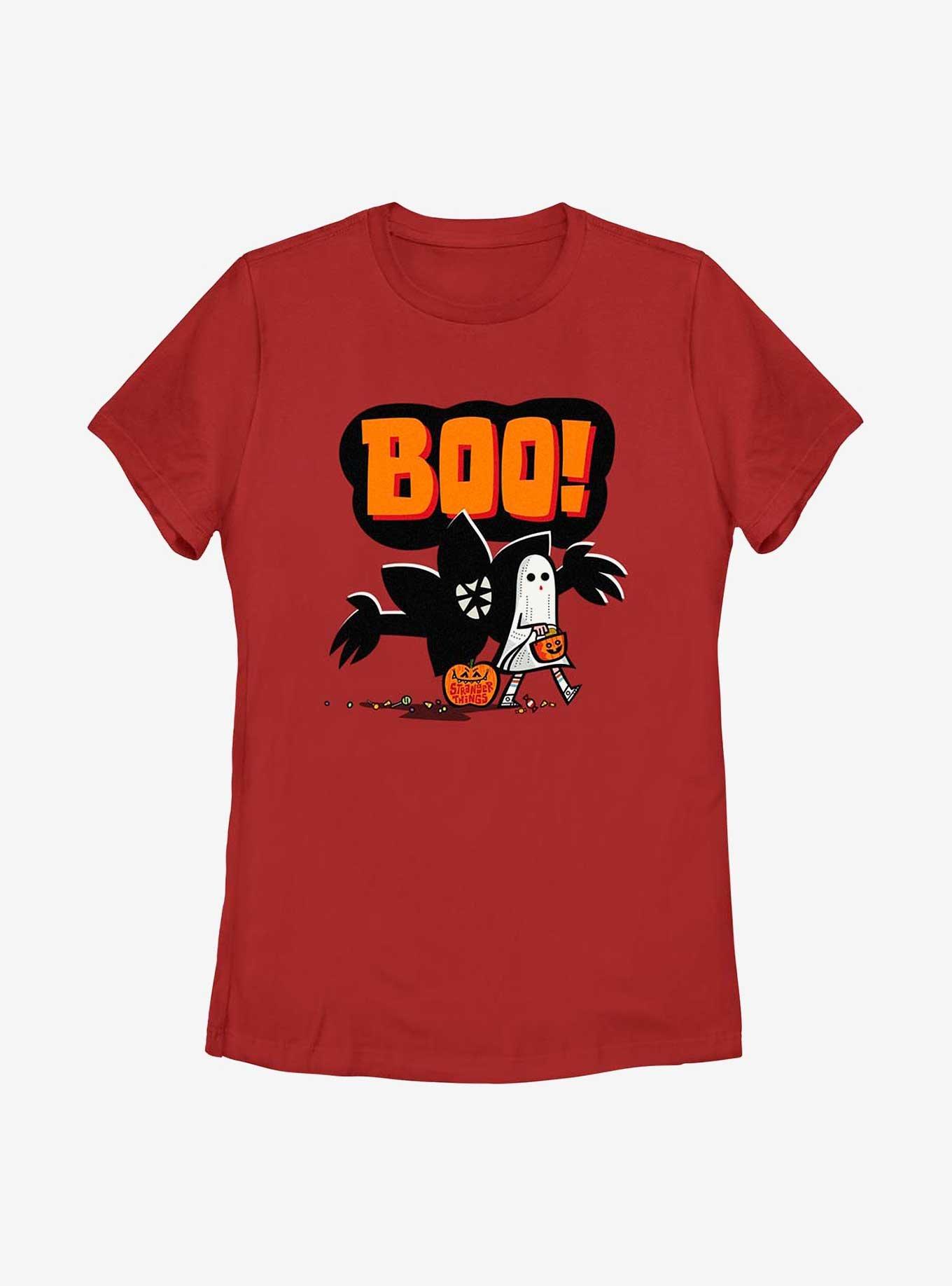 Stranger Things Boo Womens T-Shirt, RED, hi-res