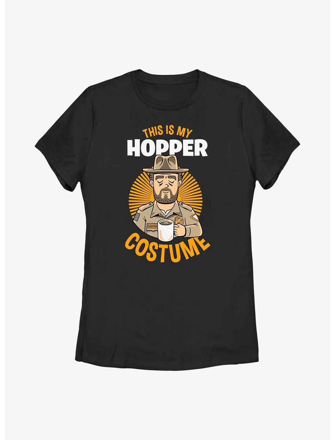 Stranger Things Hopper Costume Womens T-Shirt, BLACK, hi-res