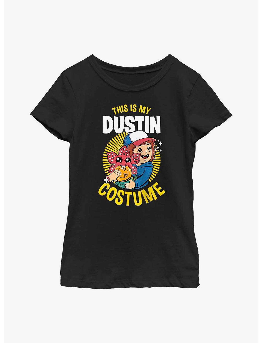 Stranger Things Dustin Costume Youth Girls T-Shirt, BLACK, hi-res