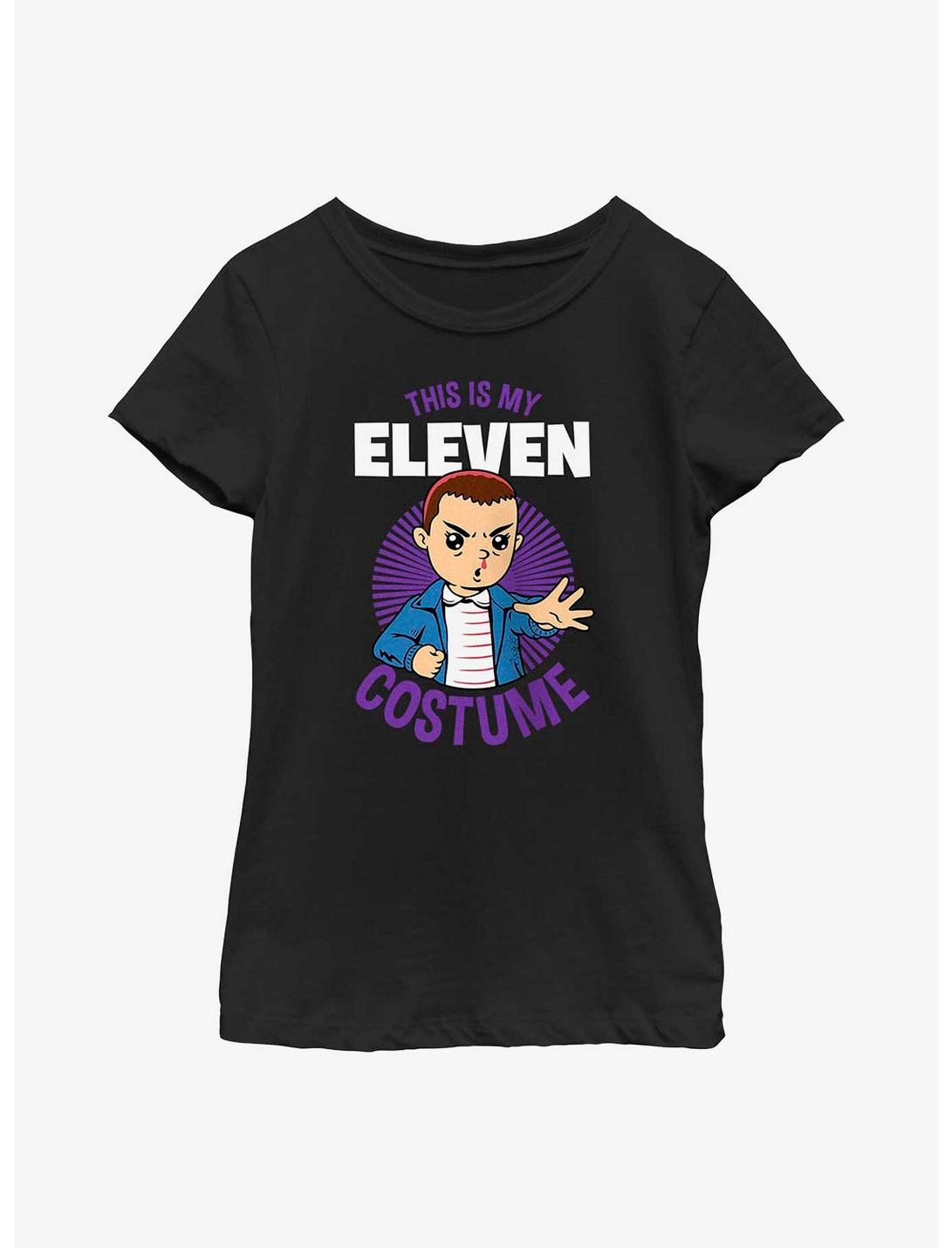 Plus Size Stranger Things Eleven Costume Youth Girls T-Shirt, BLACK, hi-res