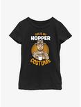 Stranger Things Hopper Costume Youth Girls T-Shirt, BLACK, hi-res