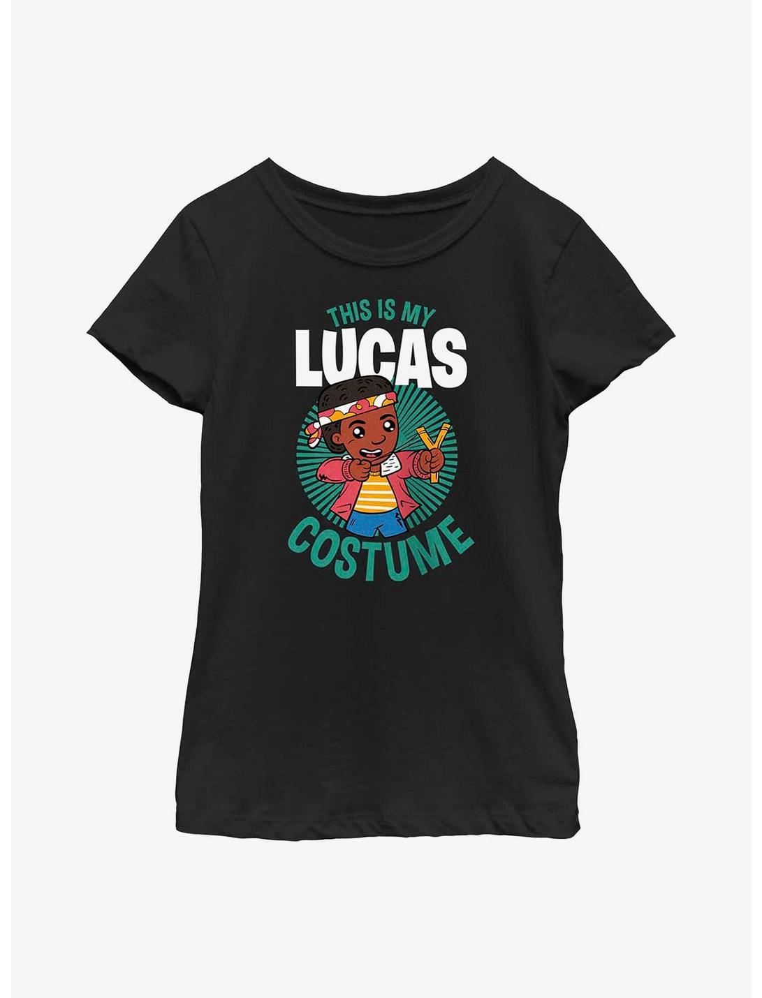 Stranger Things Lucas Costume Youth Girls T-Shirt, BLACK, hi-res