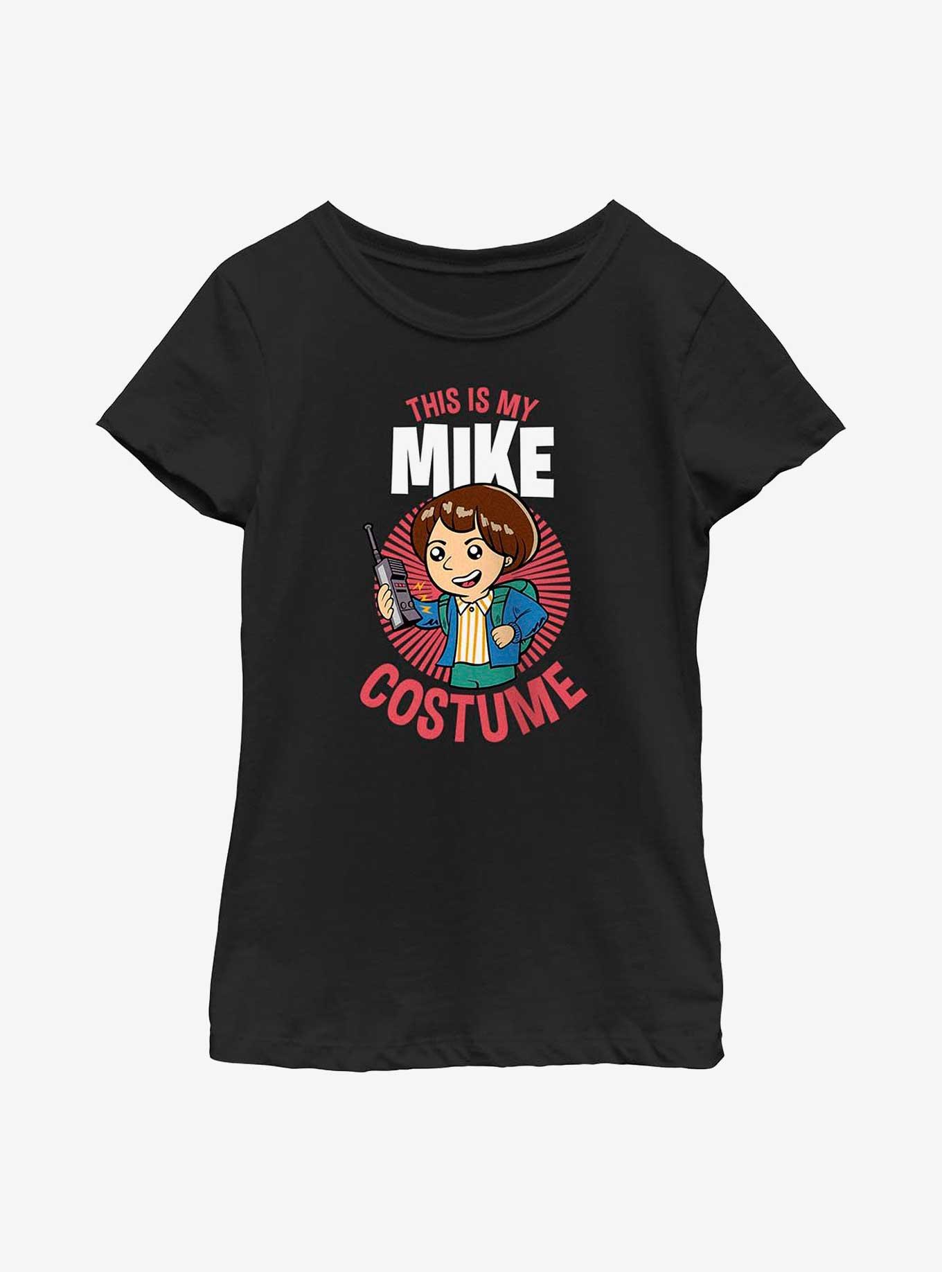 Stranger Things Mike Costume Youth Girls T-Shirt, BLACK, hi-res