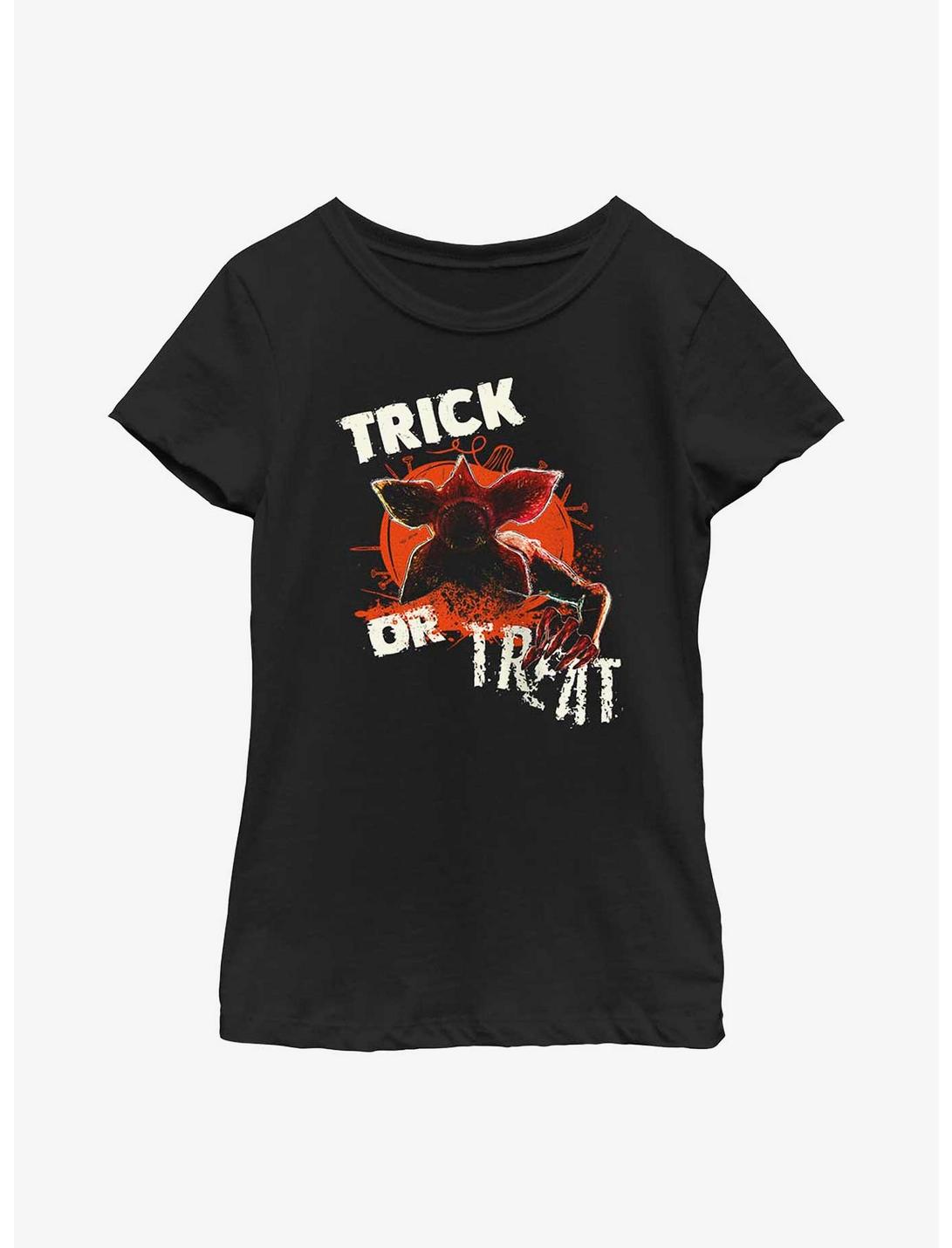 Stranger Things Monster Pumpkin Youth Girls T-Shirt, BLACK, hi-res