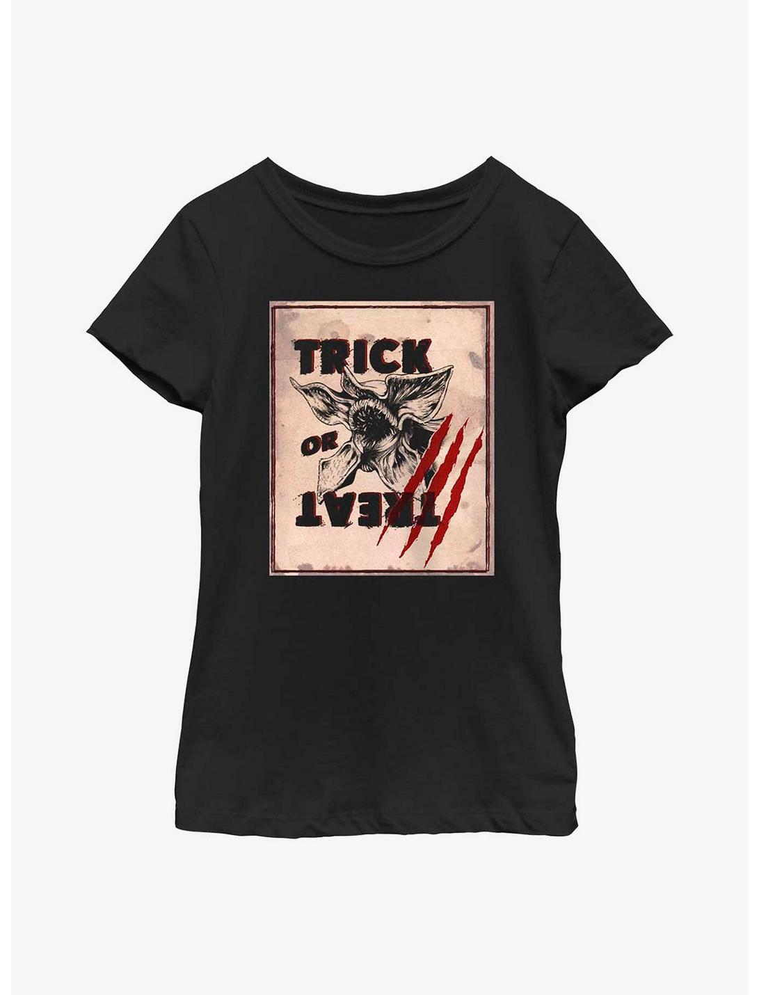 Stranger Things Trick Or Treat Youth Girls T-Shirt, BLACK, hi-res