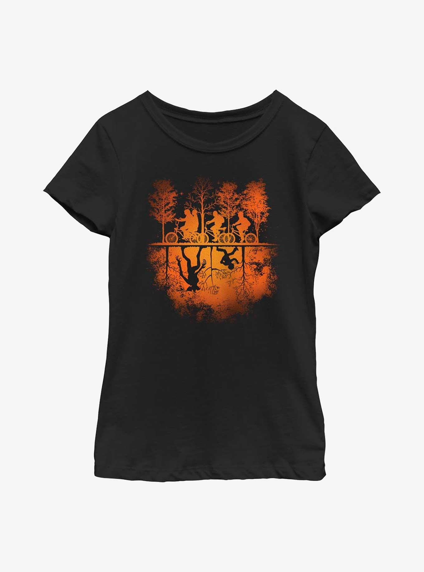 Stranger Things Upside Down Pumpkin Youth Girls T-Shirt, , hi-res