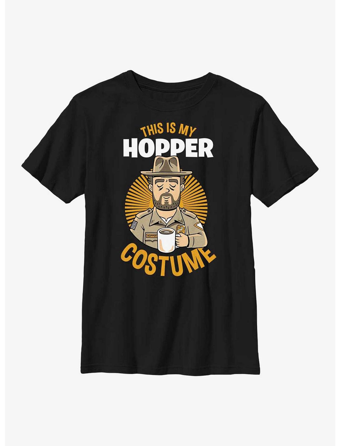 Stranger Things Hopper Costume Youth T-Shirt, BLACK, hi-res