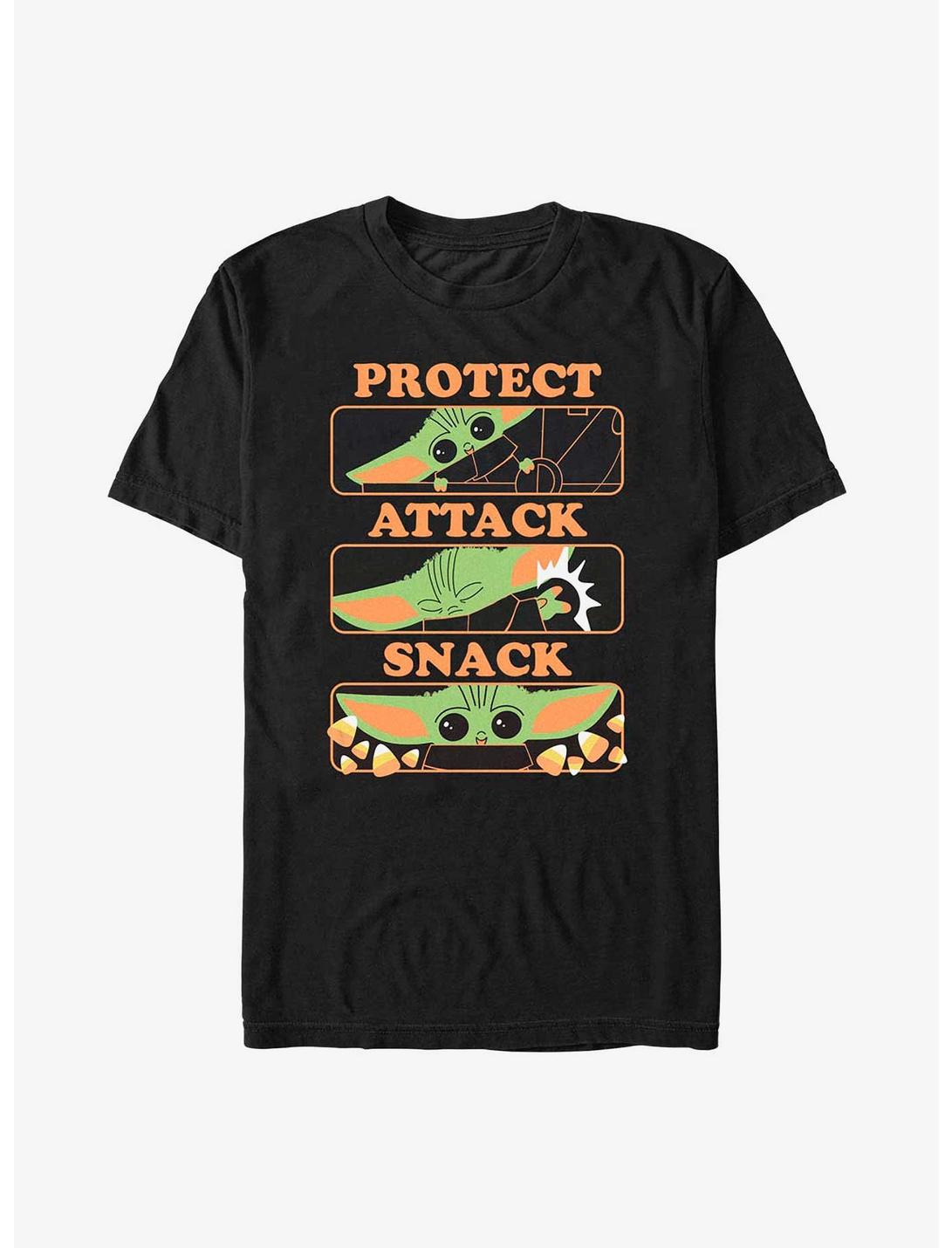 Star Wars The Mandalorian Protect And Snack T-Shirt, BLACK, hi-res