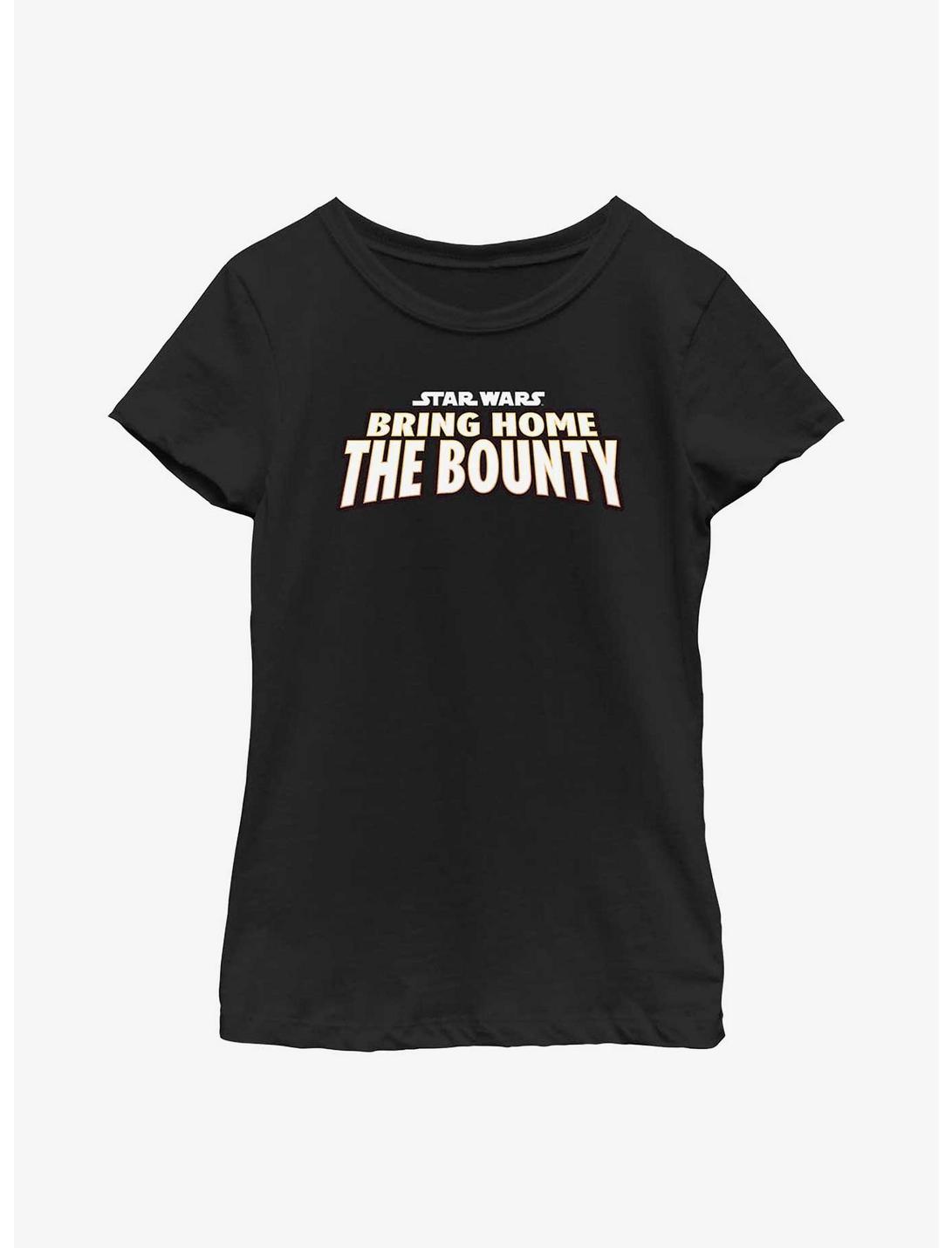 Star Wars The Mandalorian Text Logo Youth Girls T-Shirt, BLACK, hi-res