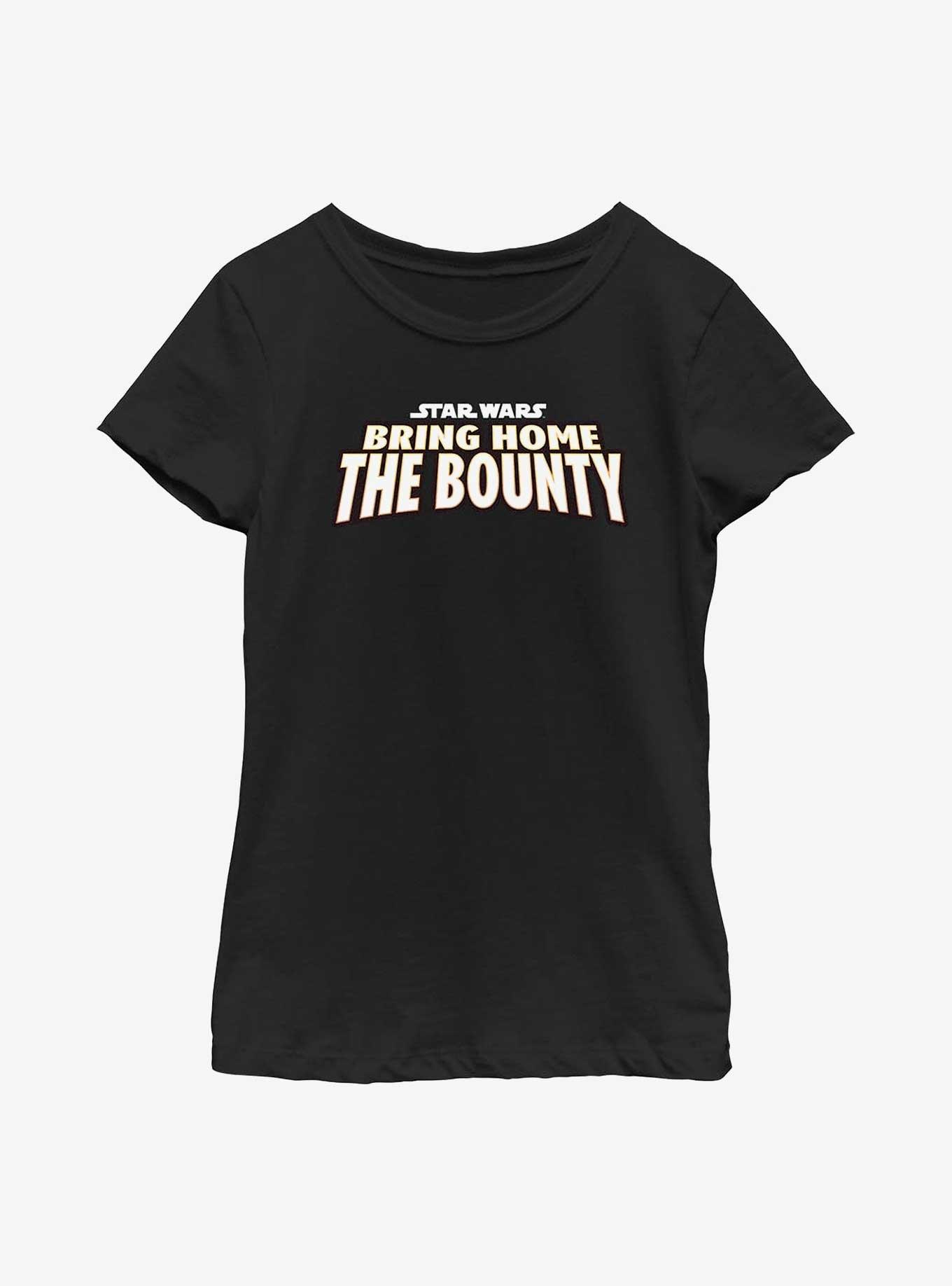 Star Wars The Mandalorian Text Logo Youth Girls T-Shirt, BLACK, hi-res