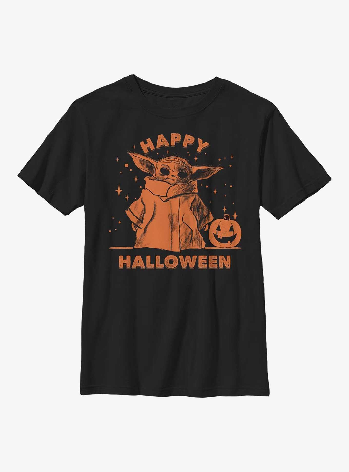 Star Wars The Mandalorian Happy Halloween Youth T-Shirt, , hi-res