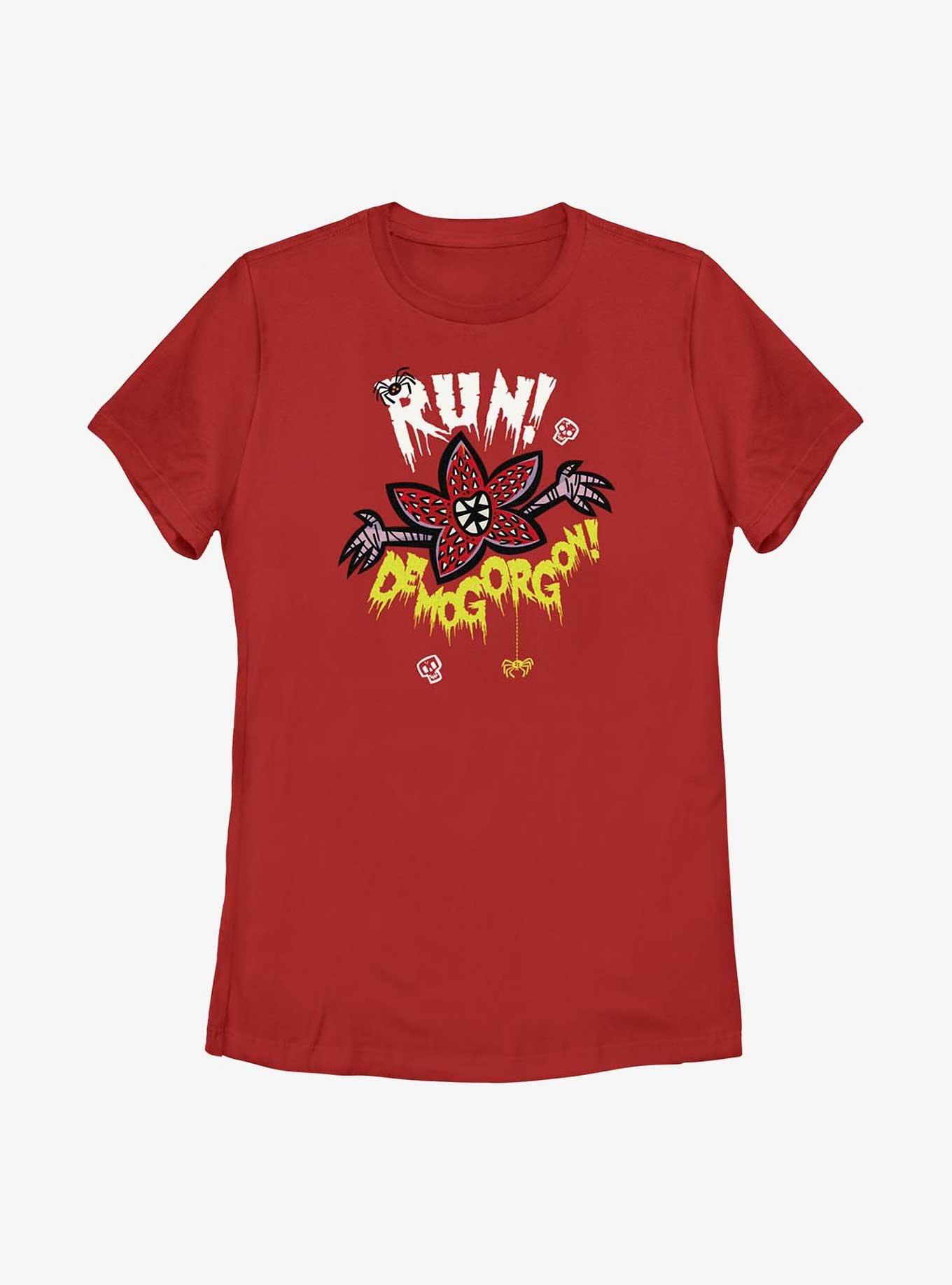 Stranger Things Run Away Womens T-Shirt, RED, hi-res