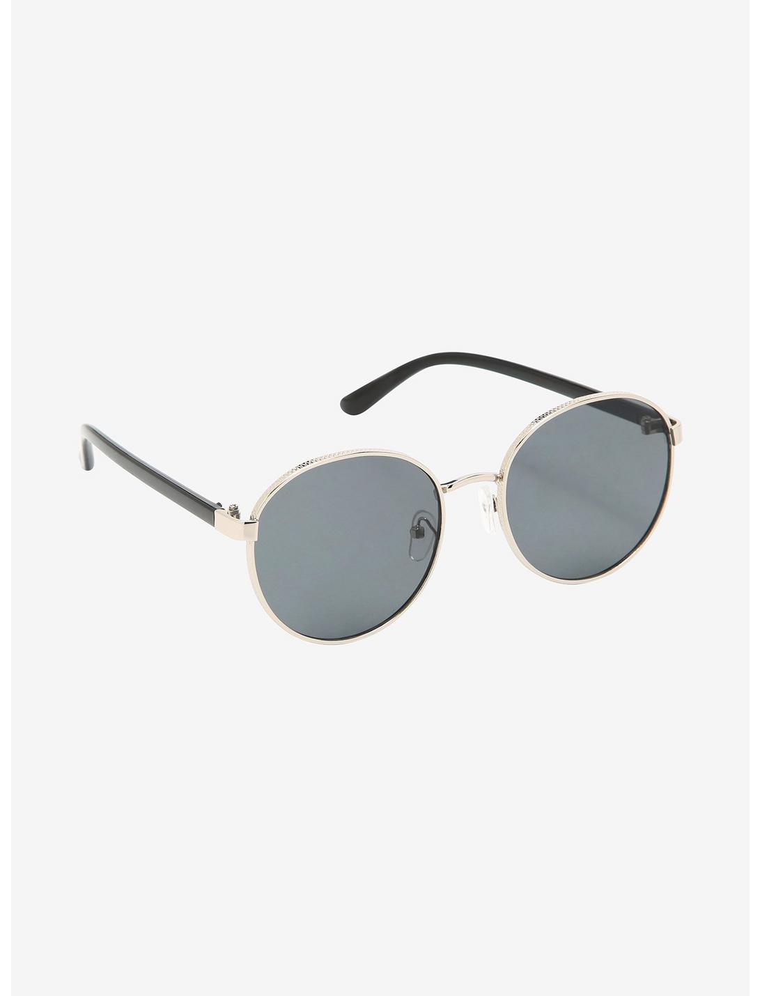 Silver Round Sunglasses, , hi-res