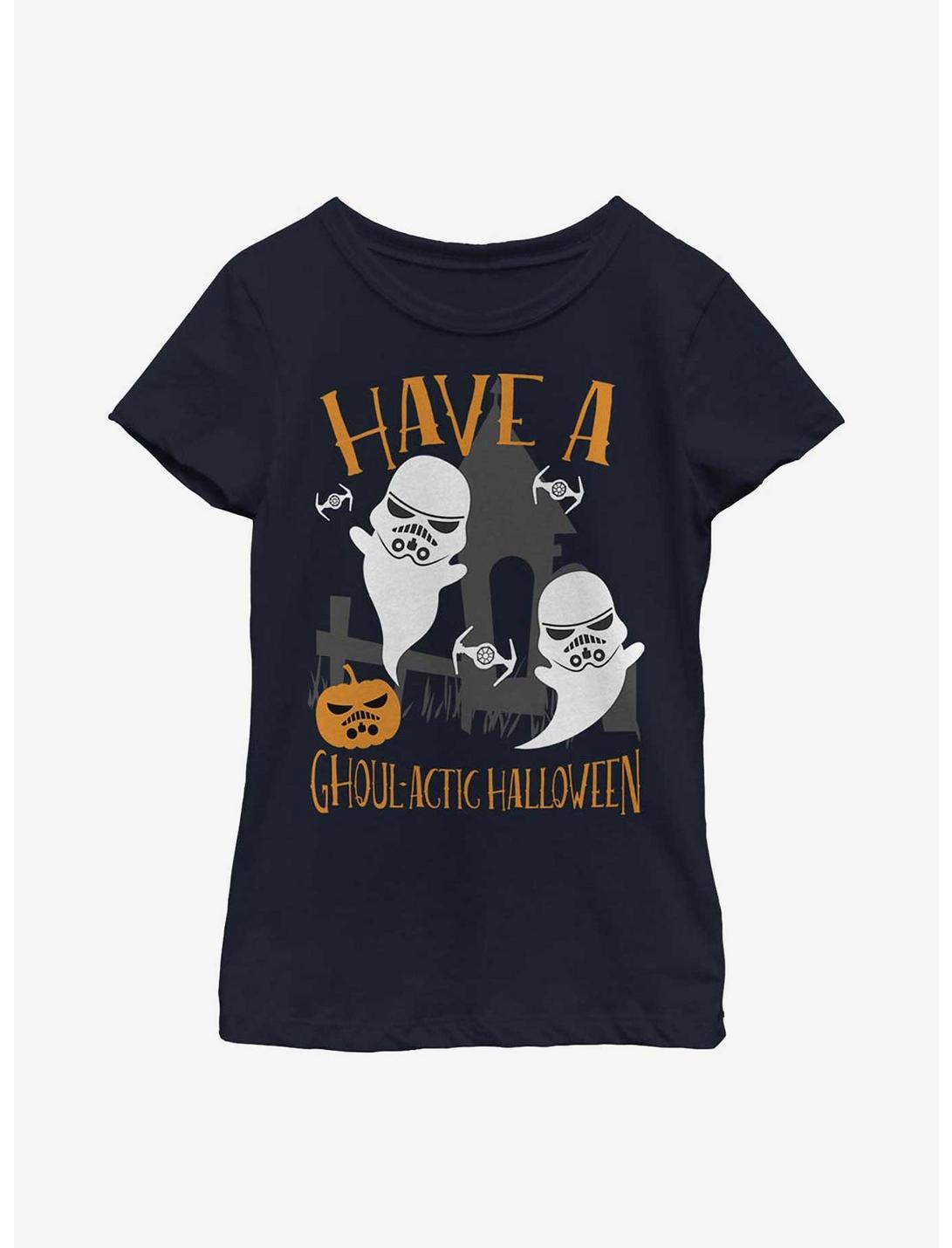 Star Wars Ghoulactic Haloween Youth Girls T-Shirt, NAVY, hi-res