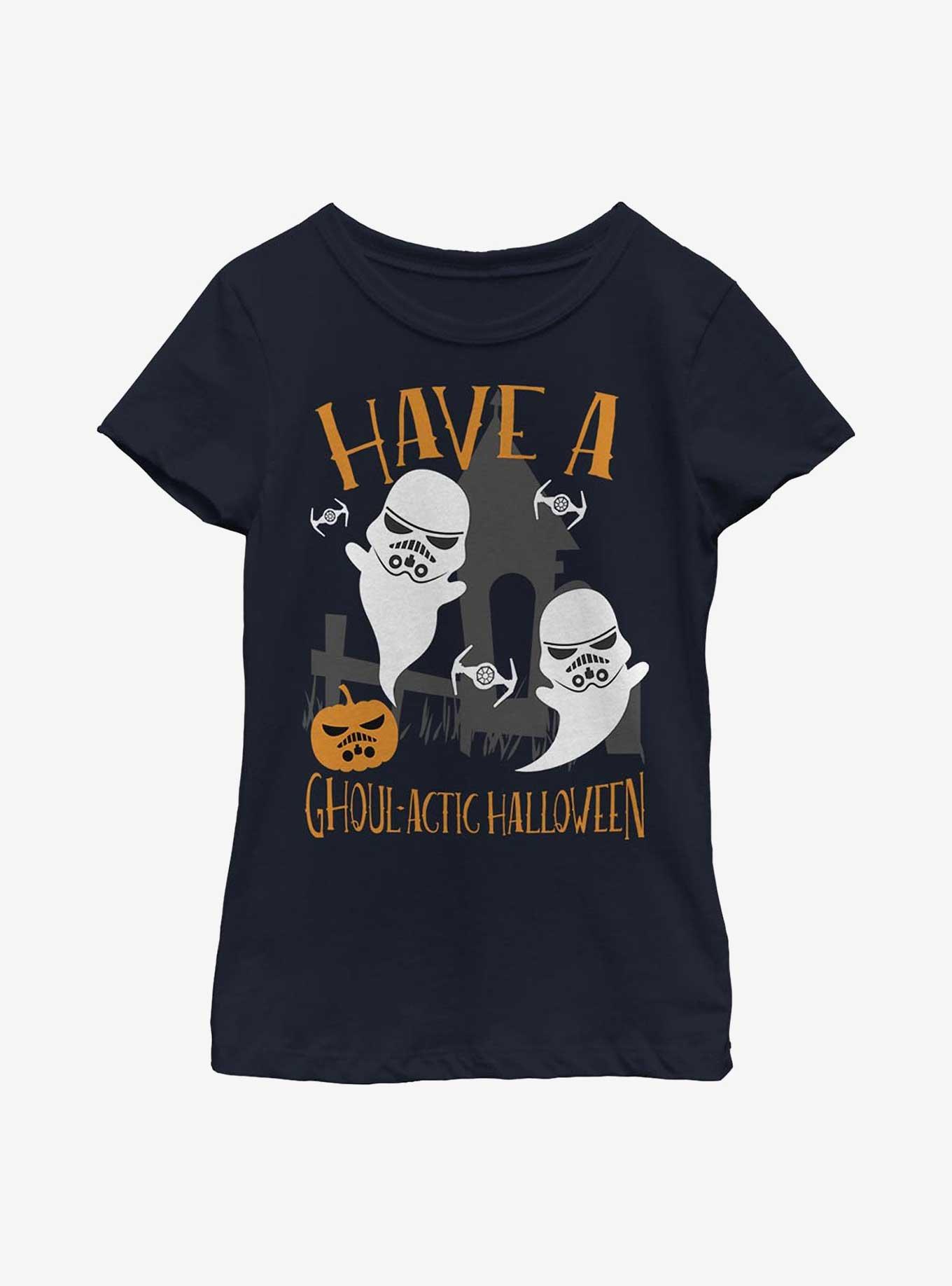 Star Wars Ghoulactic Haloween Youth Girls T-Shirt, NAVY, hi-res
