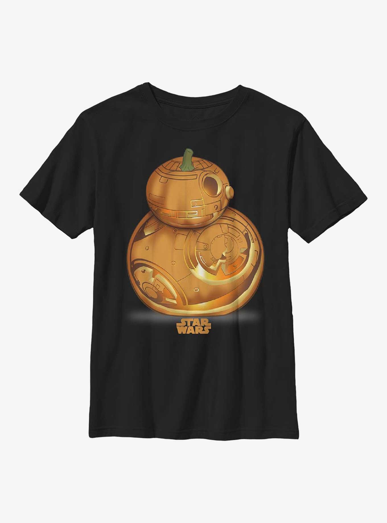 Star Wars Episode VII: The Force Awakens BB-8 Pumpkin Logo Youth T-Shirt, BLACK, hi-res