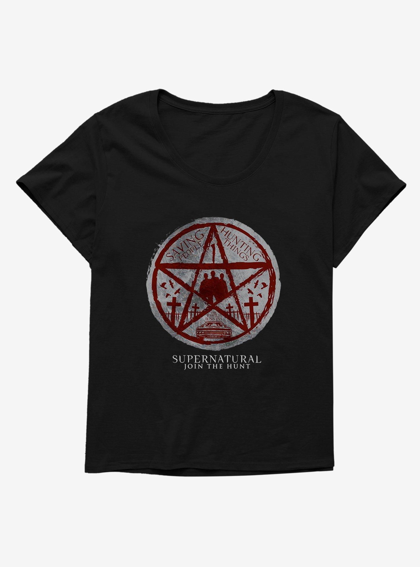 Supernatural Saving & Hunting Pentagram Girls T-Shirt Plus