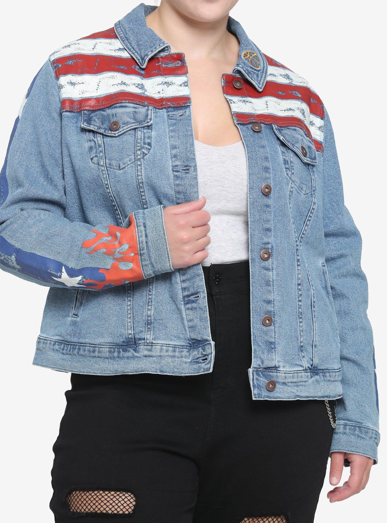 Her Universe Marvel Doctor Strange In The Multiverse Of Madness America Chavez Denim Jacket Plus Size, MULTI, hi-res