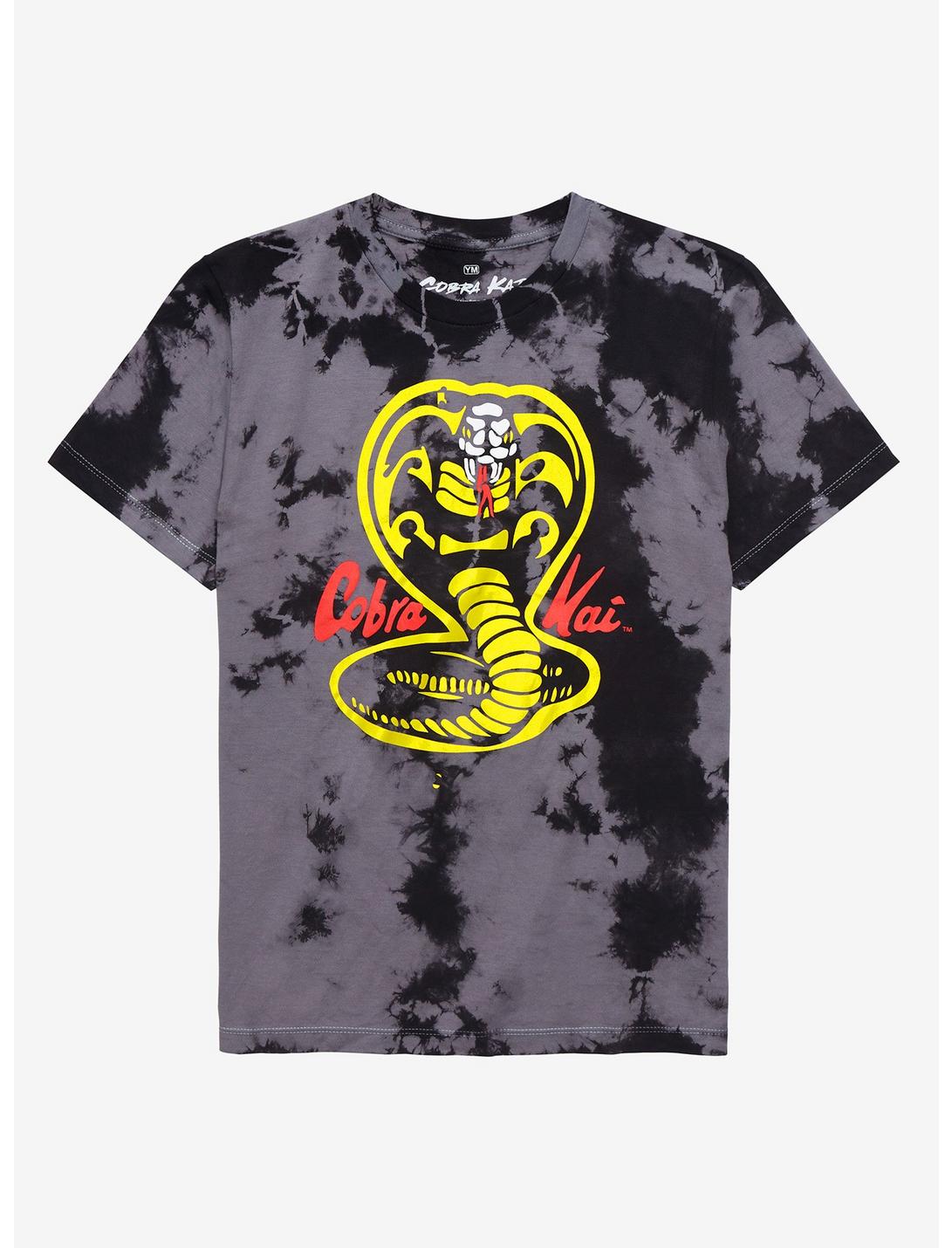 Cobra Kai Logo Youth Tie-Dye T-Shirt - BoxLunch Exclusive, BLACK TIE DYE, hi-res