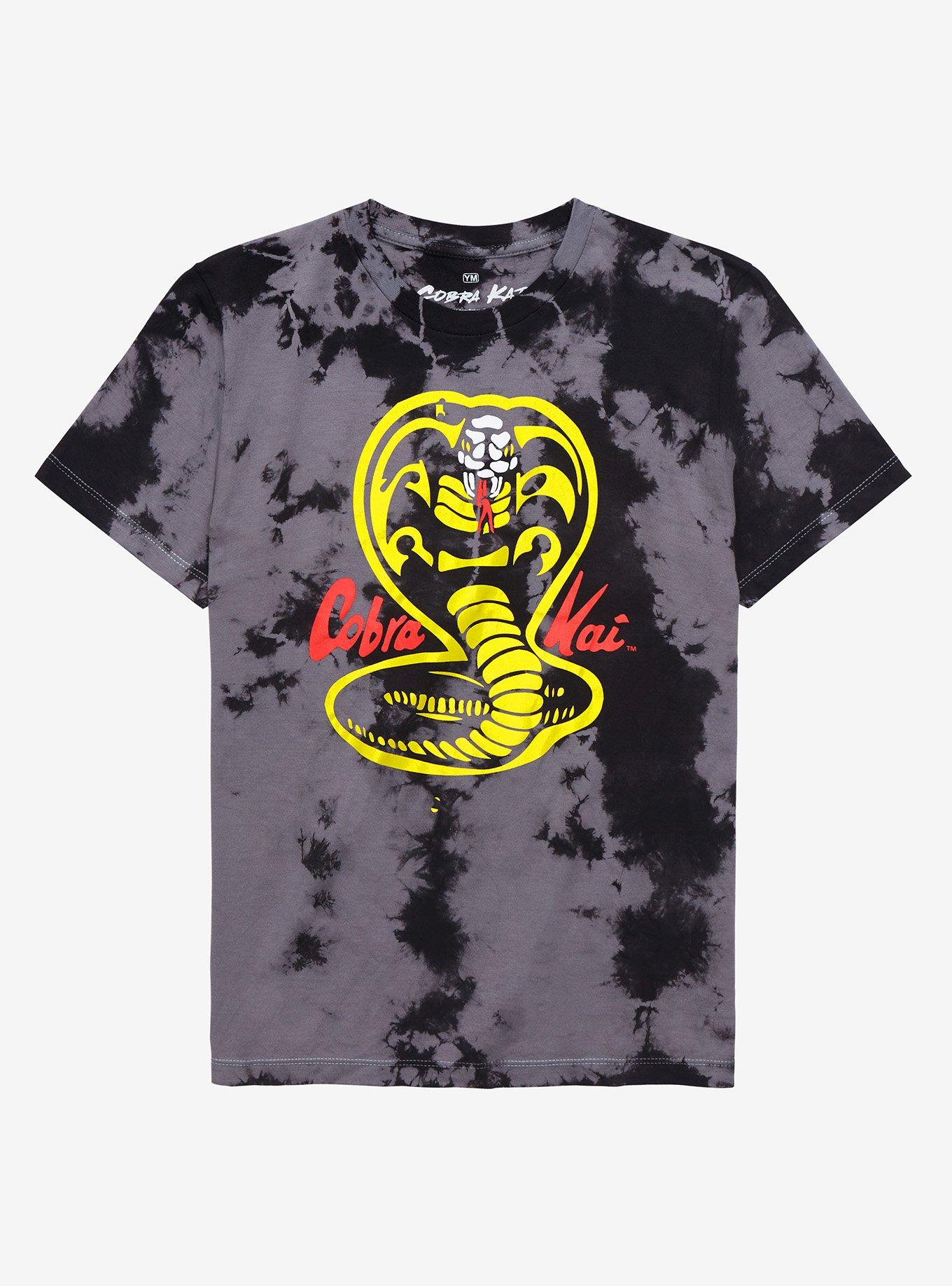 Cobra Kai Logo Youth Tie-Dye T-Shirt - BoxLunch Exclusive, BLACK TIE DYE, hi-res